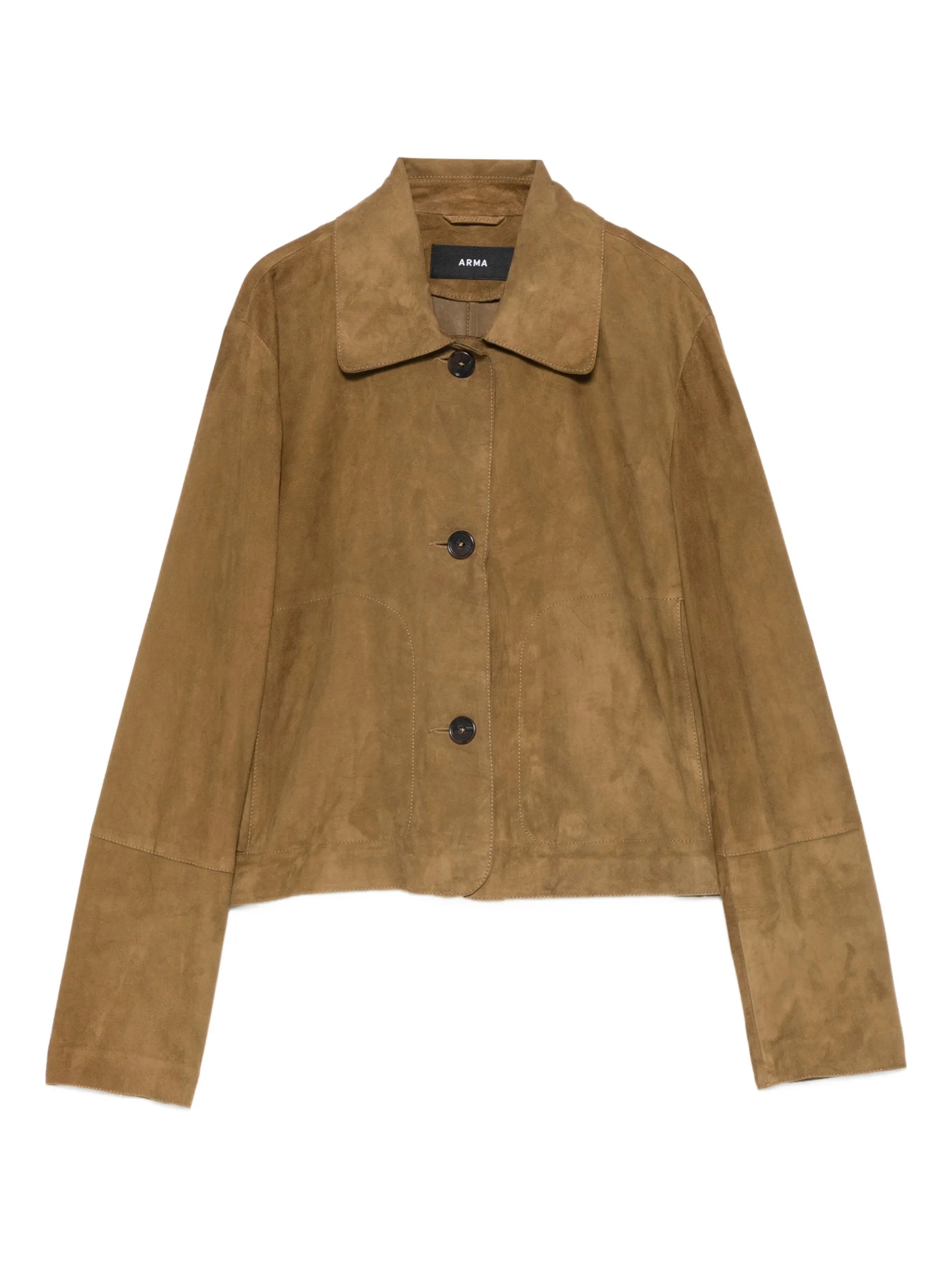 button suede jacket