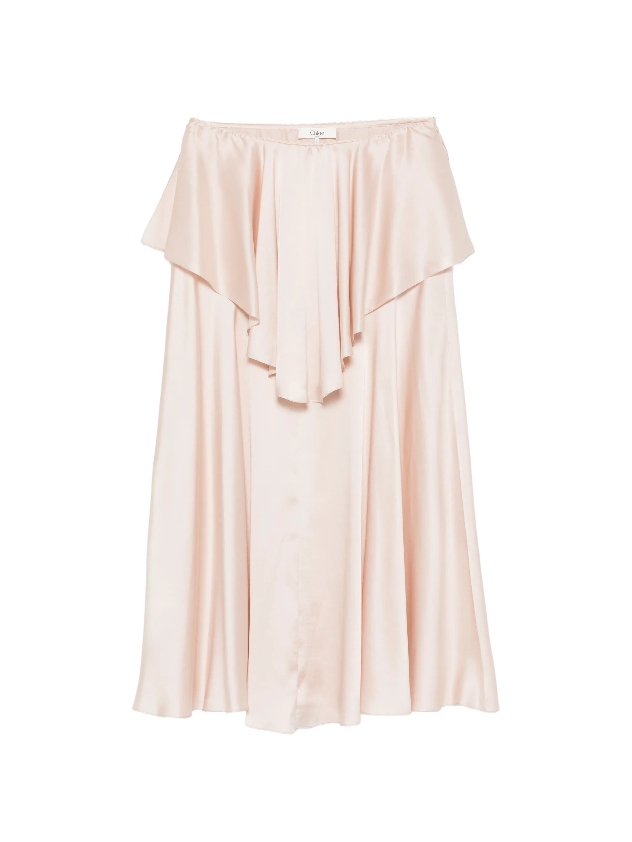 ruffled satin maxi skirt