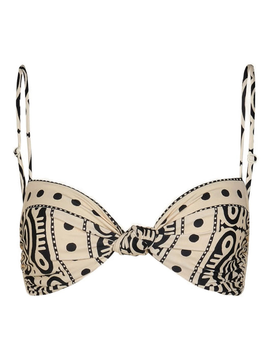 Bandana Marina printed knot-detail bikini top