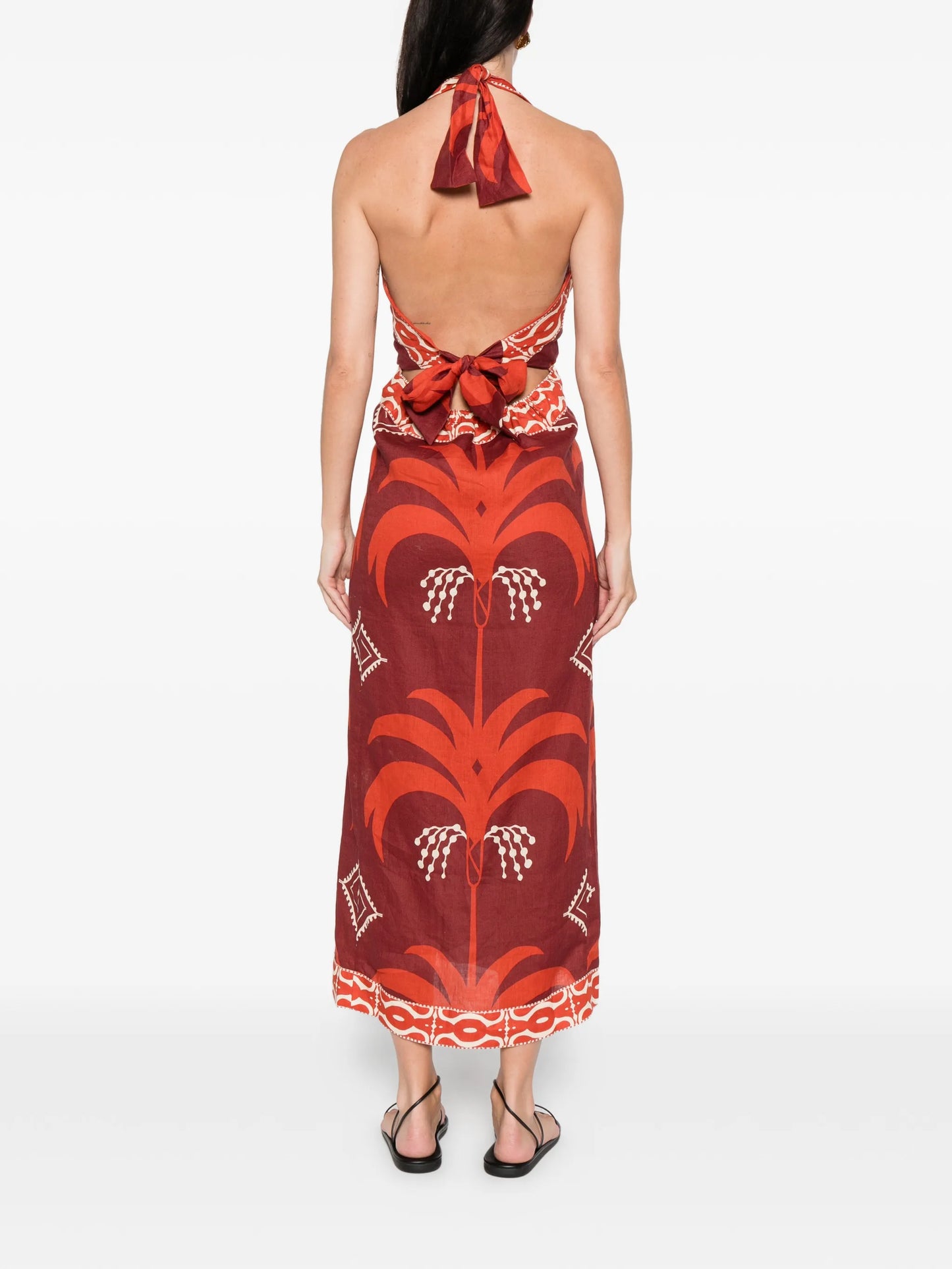 Buen Viento printed halterneck dress