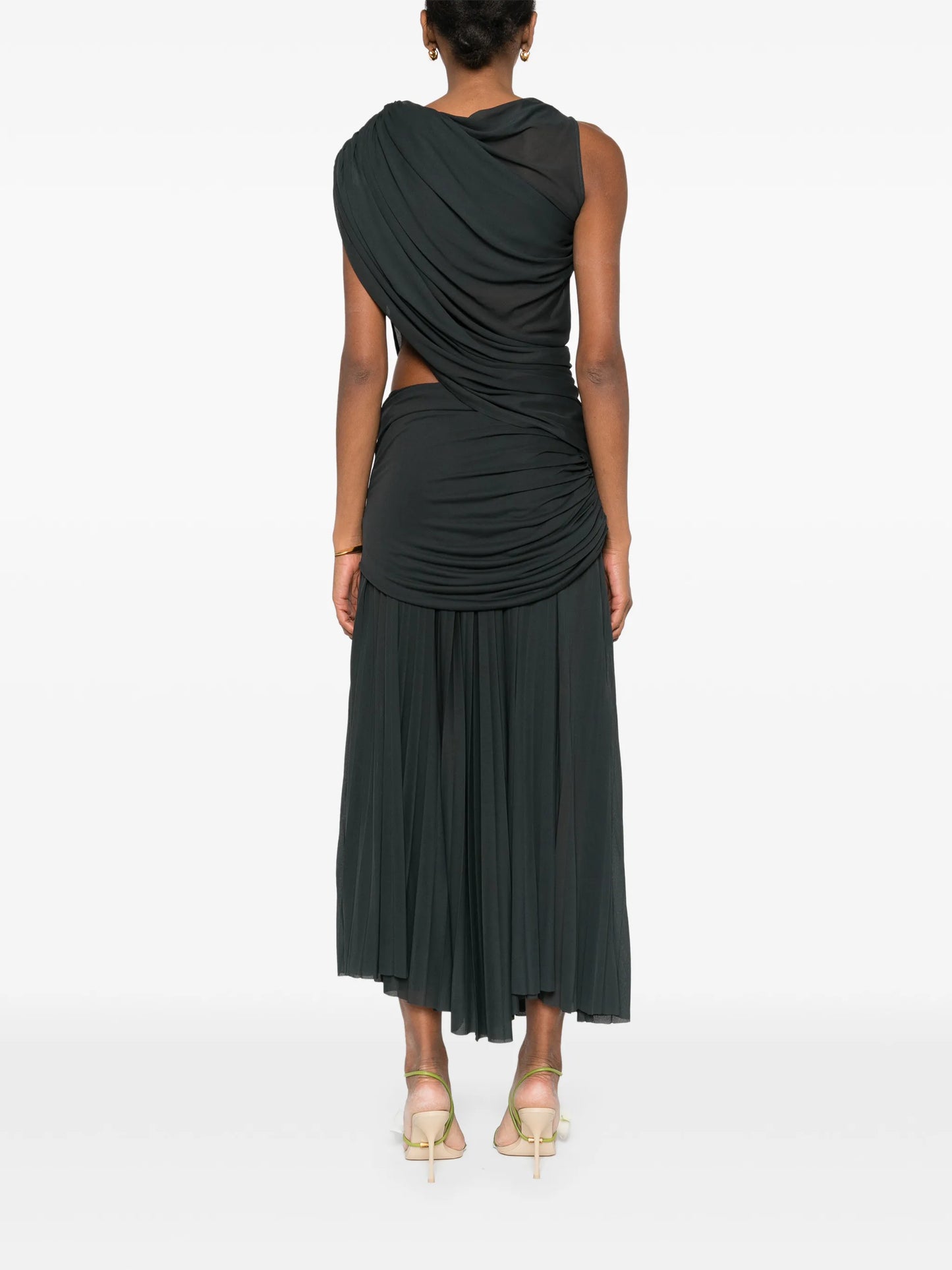 draped cutout maxi dress