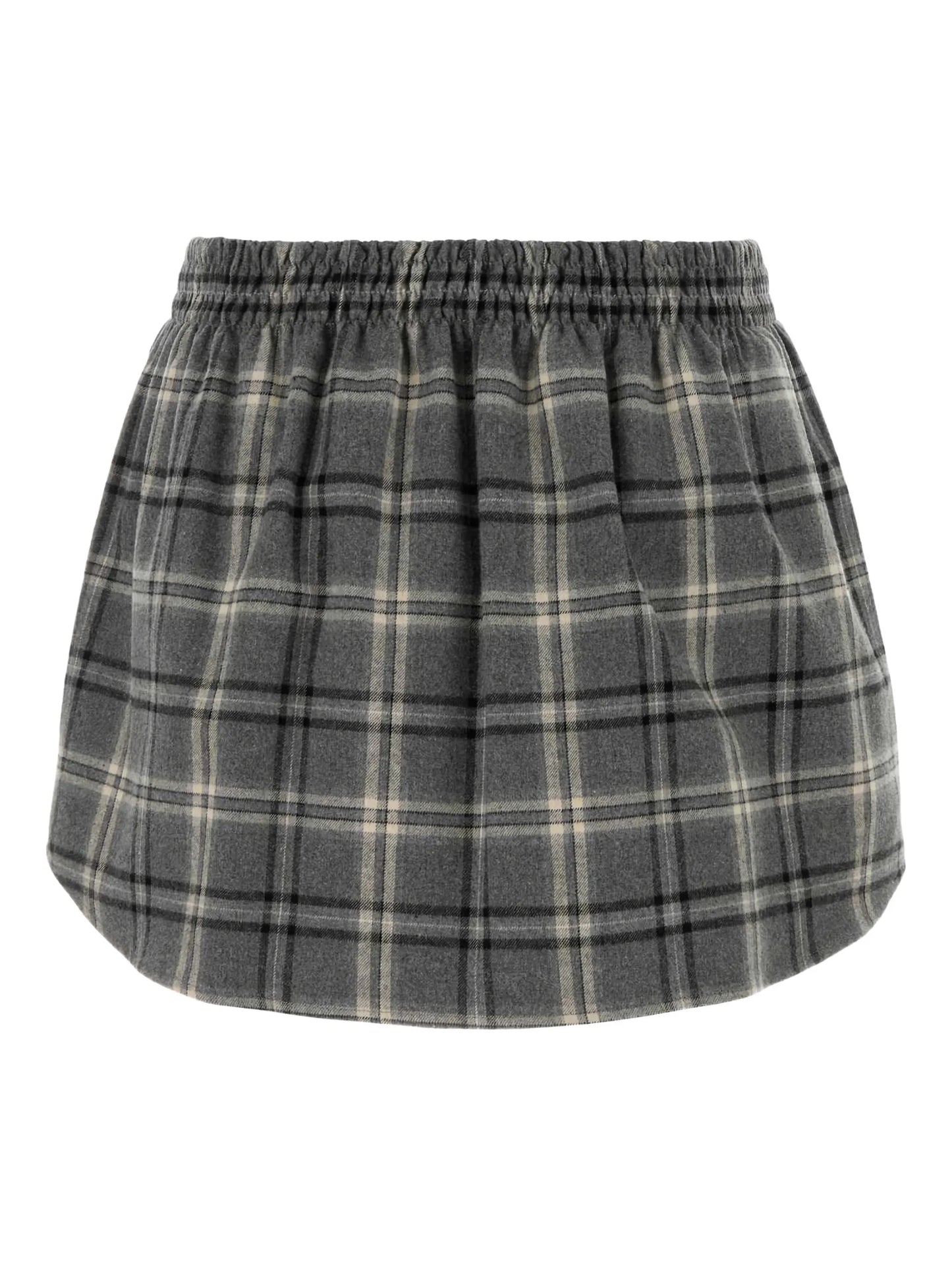 checked A-line skirt