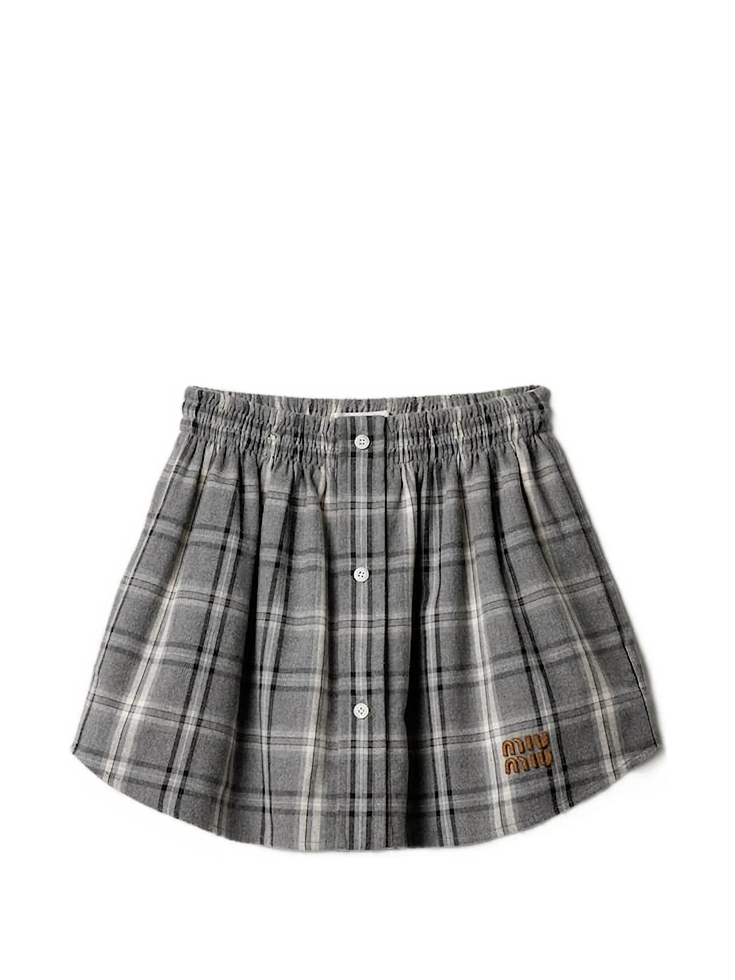 checked flannel miniskirt