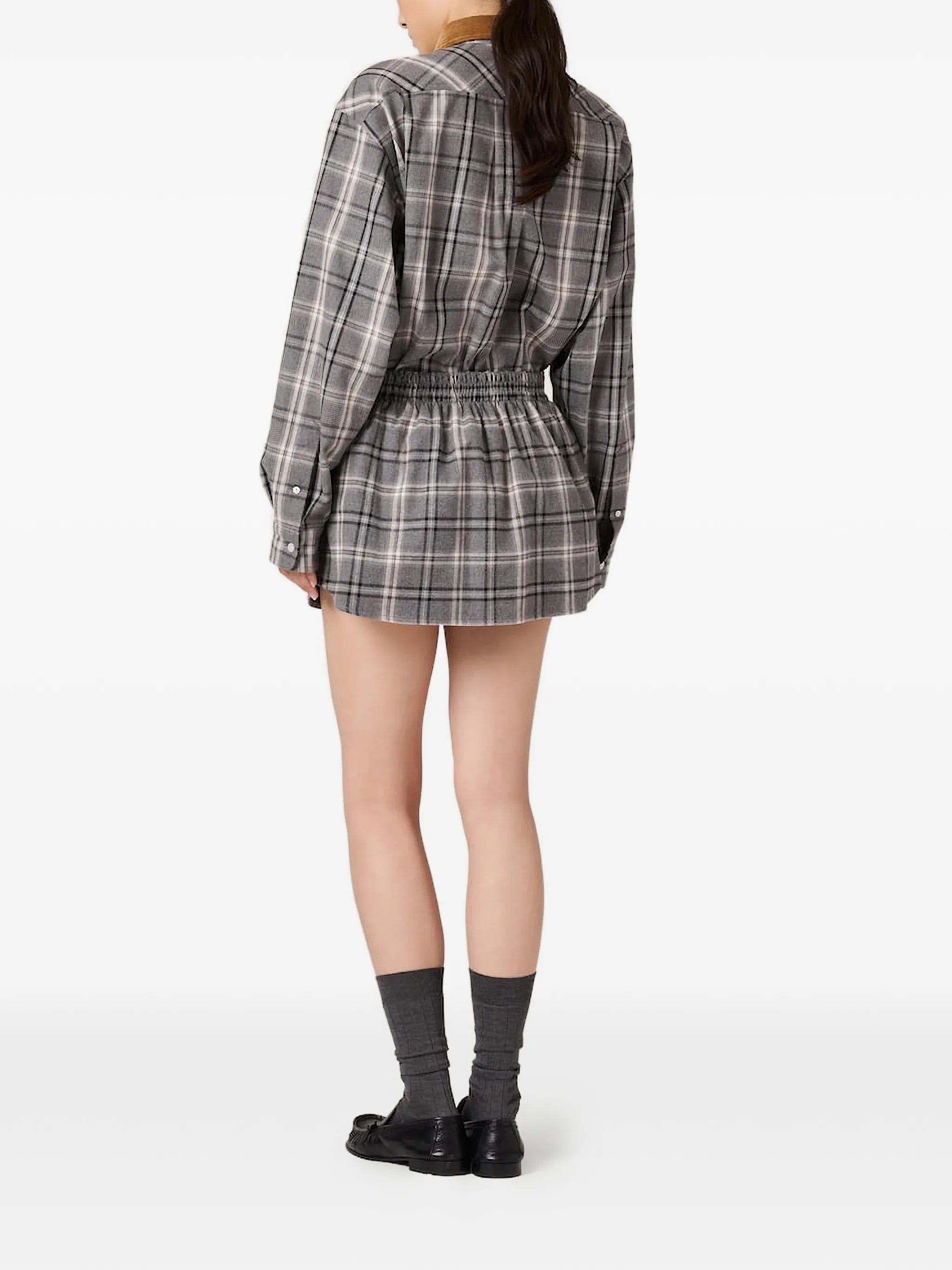 checked flannel miniskirt