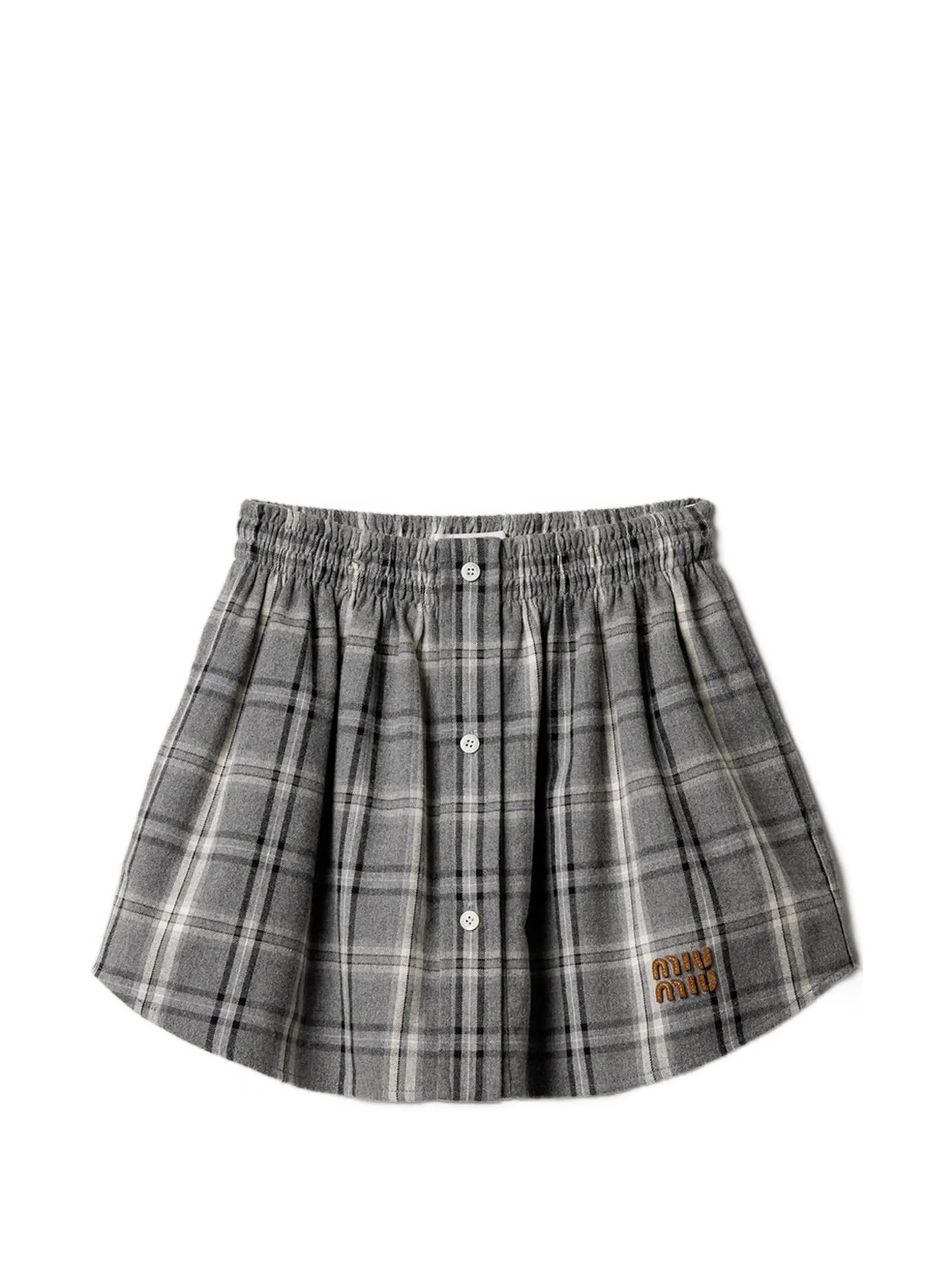 checked flannel miniskirt