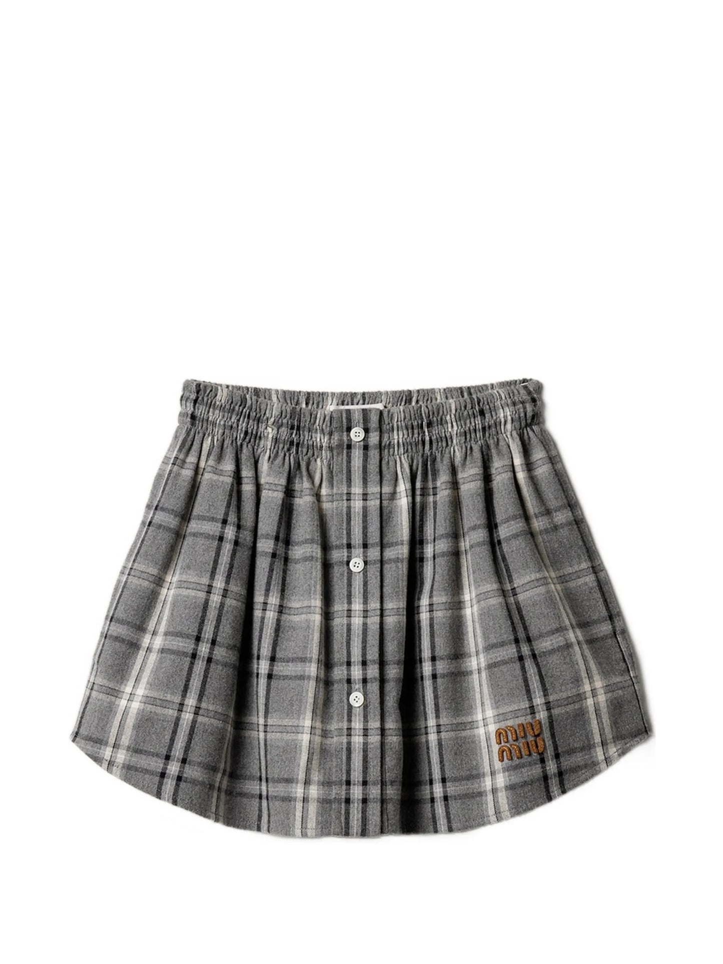 checked flannel miniskirt
