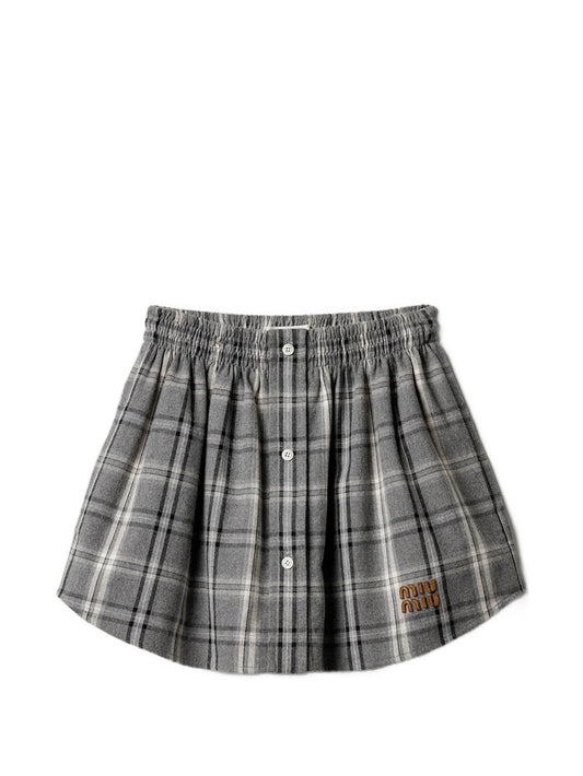 checked flannel miniskirt