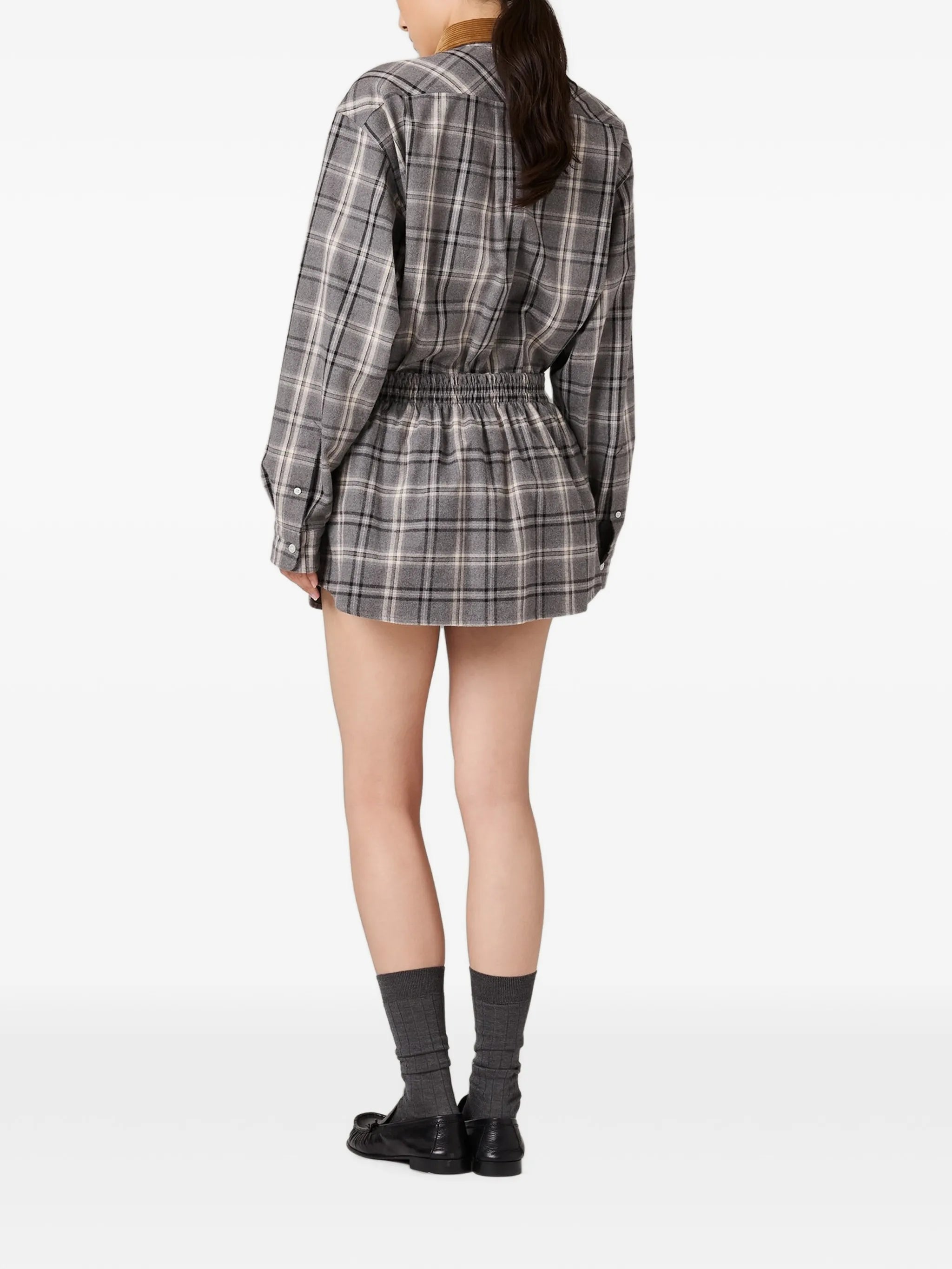 checked flannel miniskirt