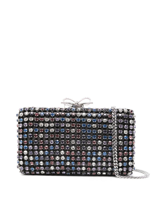chainmail crystal-embellished mini clutch bag