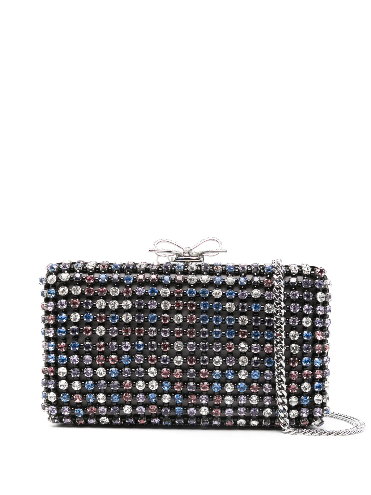 chainmail crystal-embellished mini clutch bag