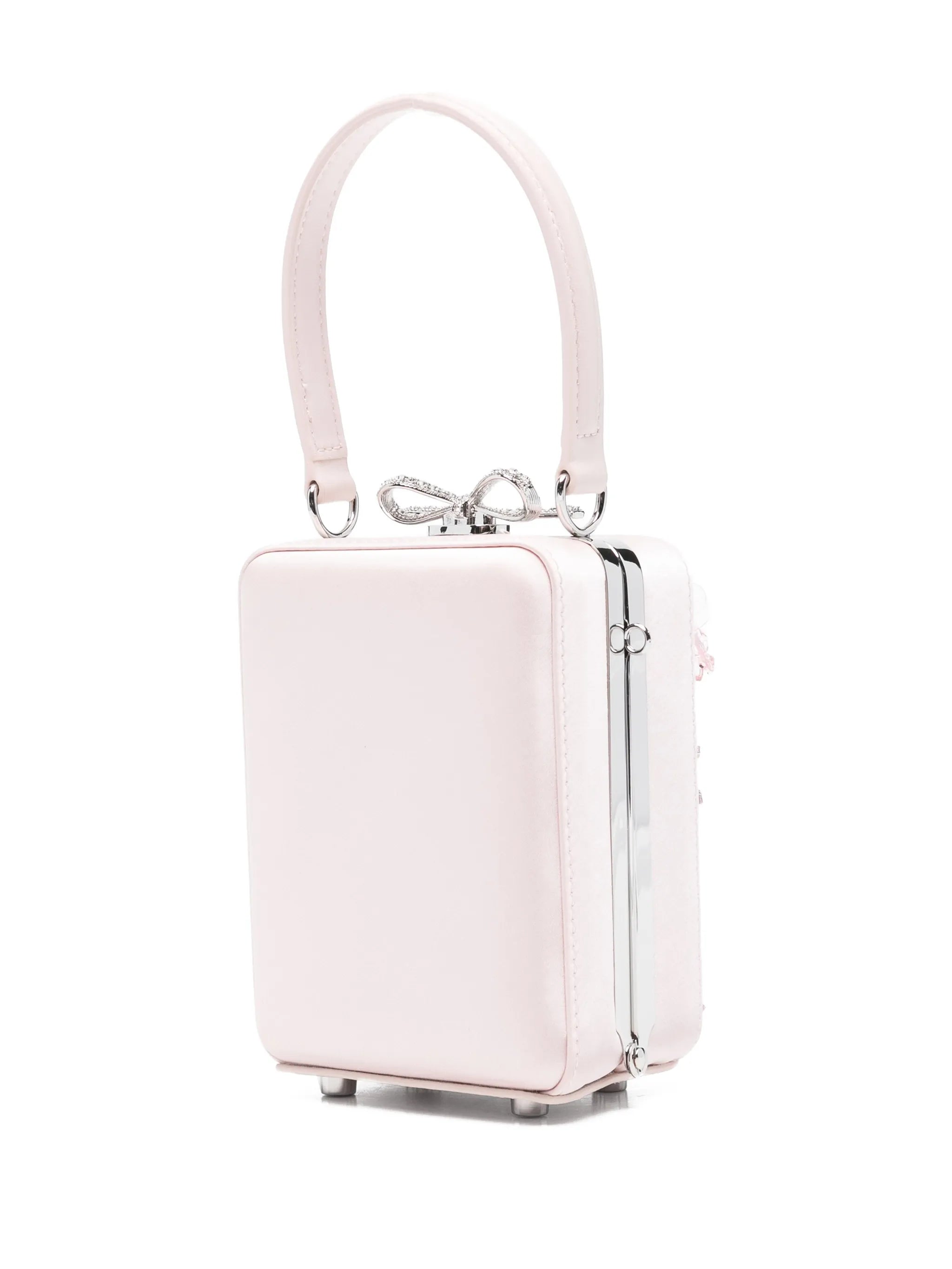 floral embellished top handle tote bag