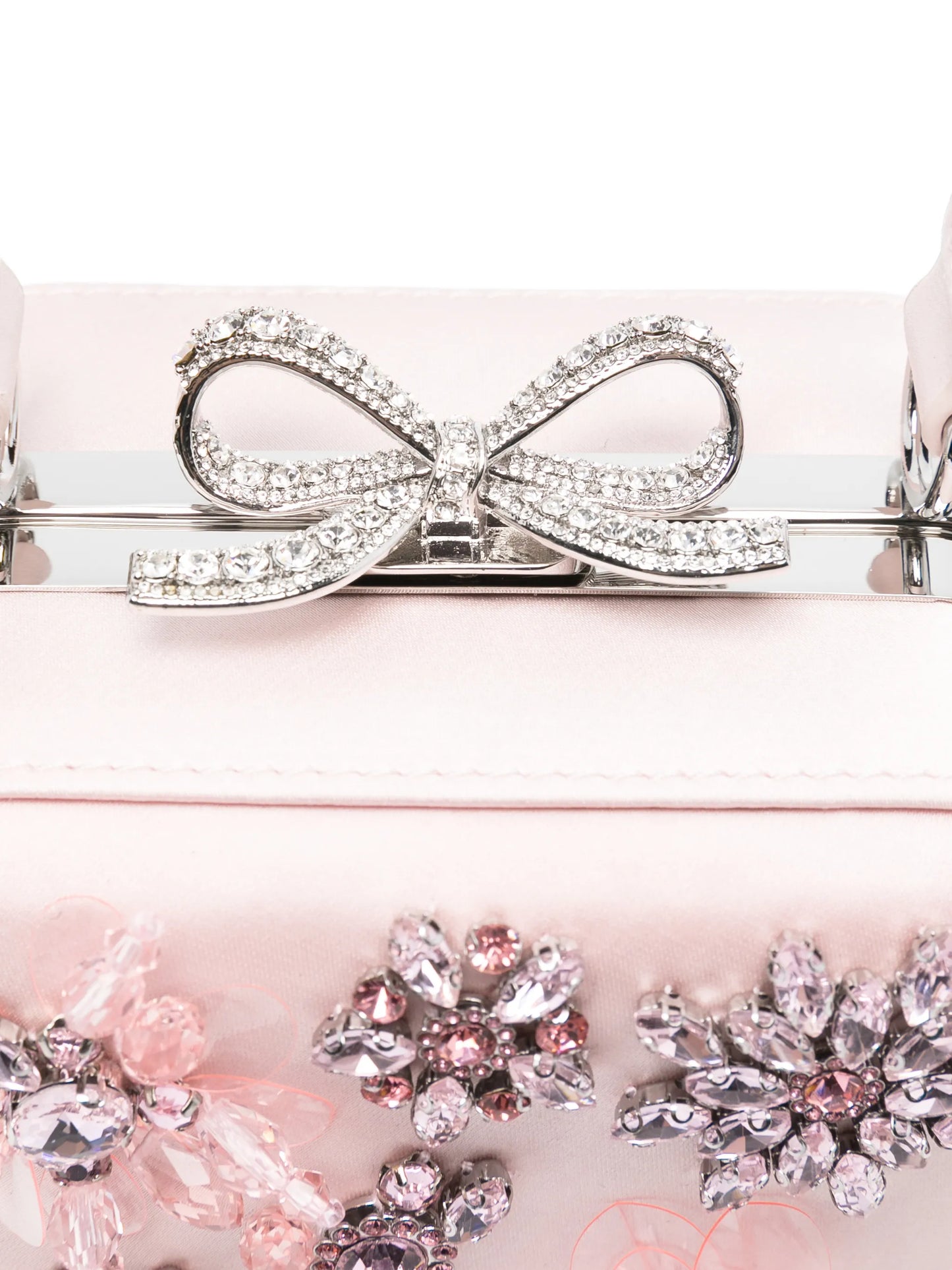 floral embellished top handle tote bag