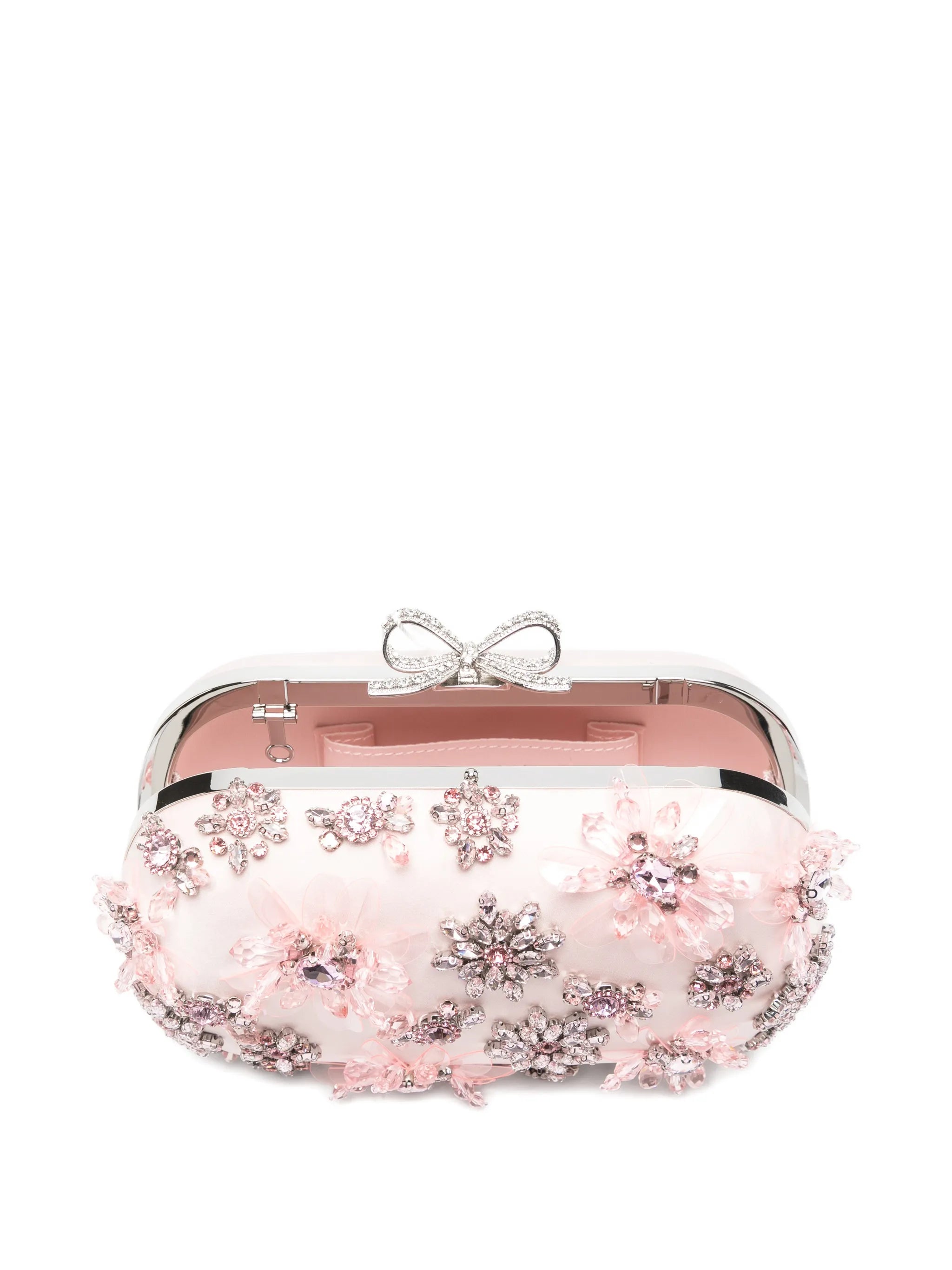 floral-embellished clutch bag