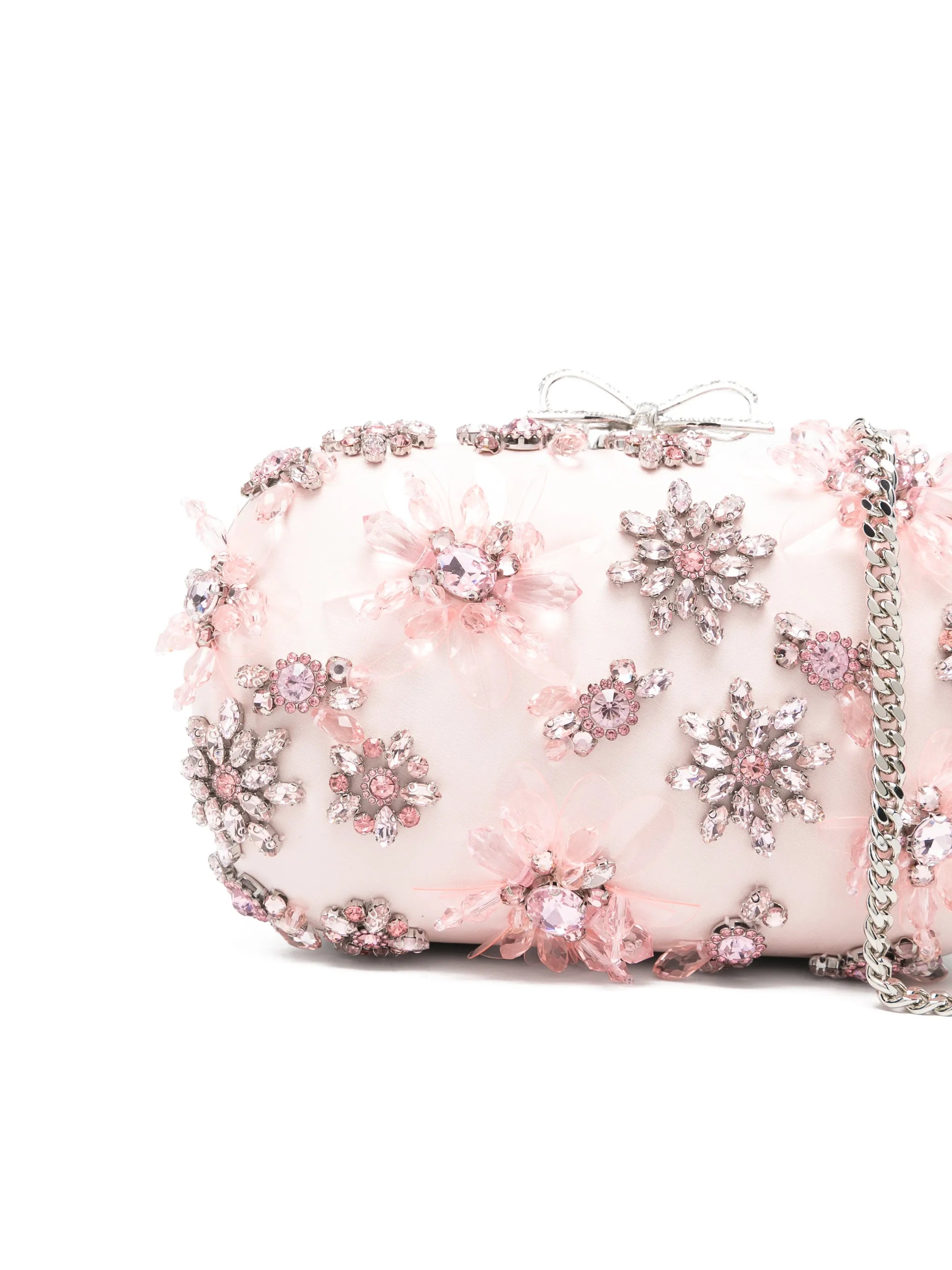 floral-embellished clutch bag