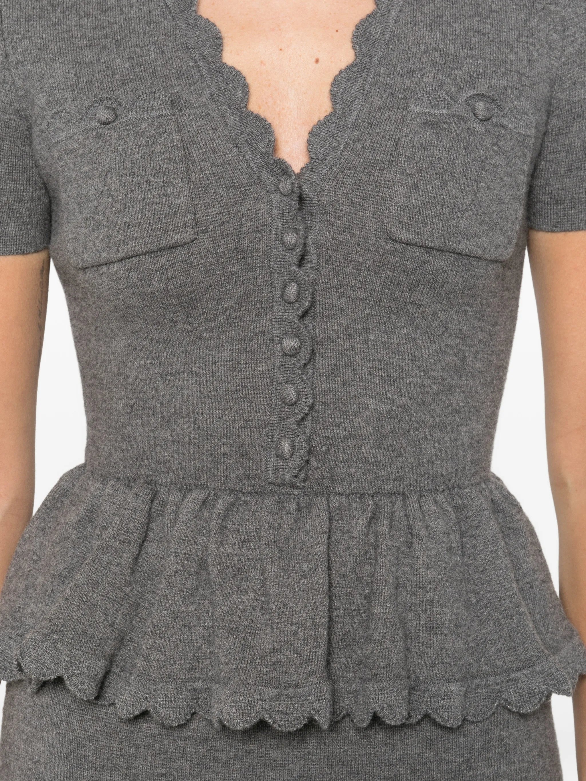 pocket peplum midi dress