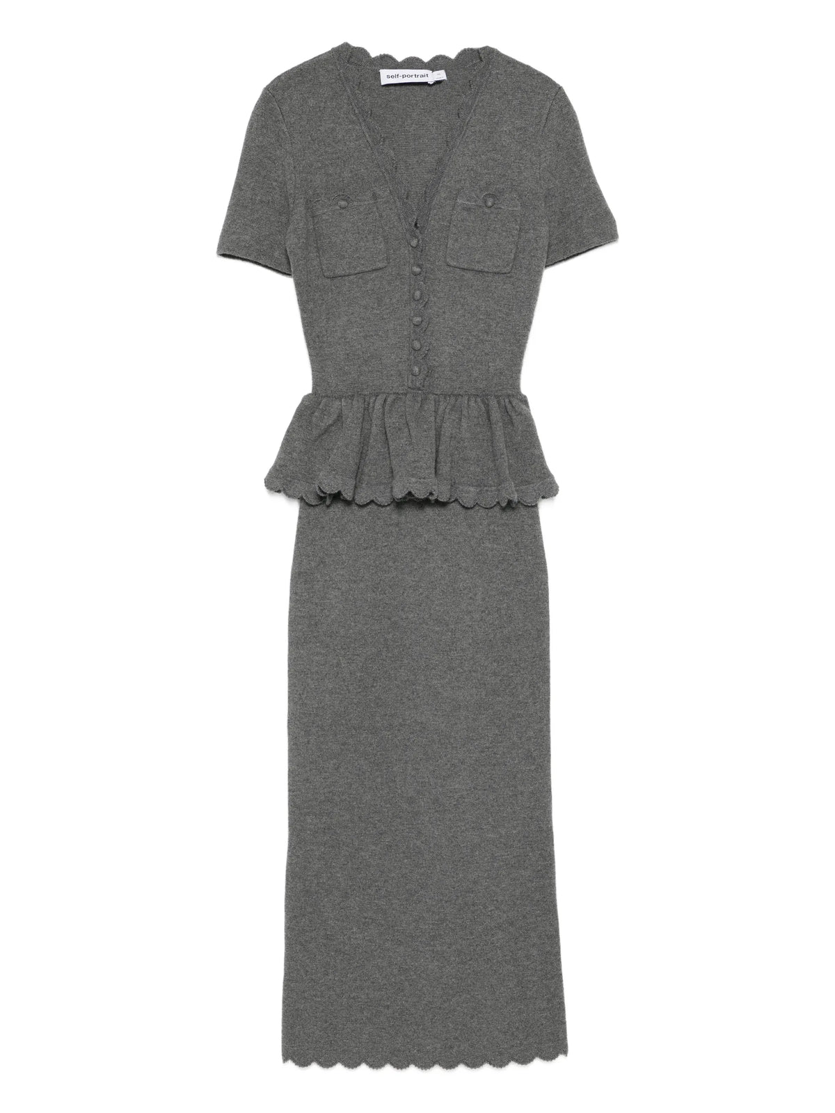 pocket peplum midi dress