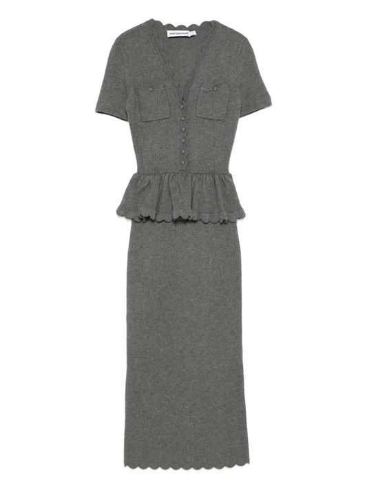 pocket peplum midi dress