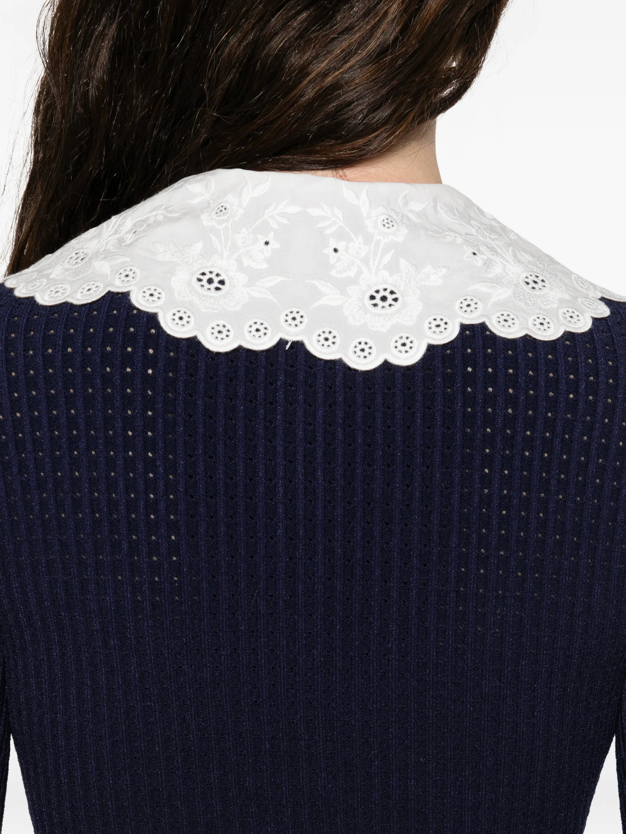 scalloped collar pocket mini dress