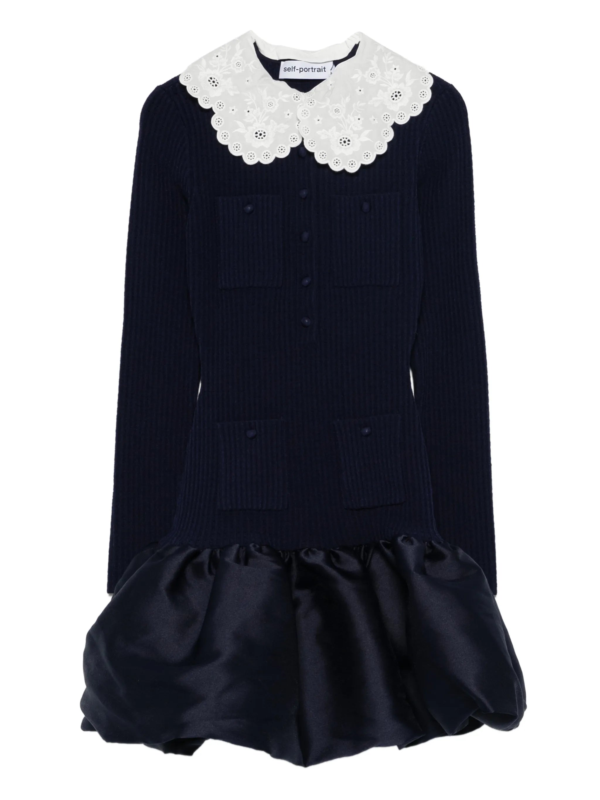 scalloped collar pocket mini dress