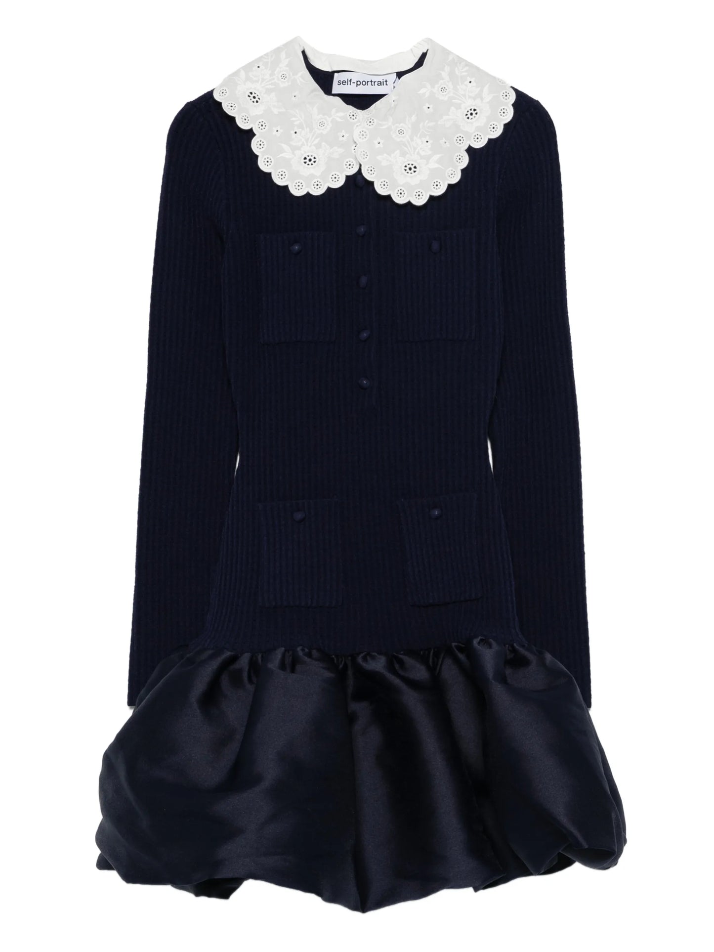 scalloped collar pocket mini dress