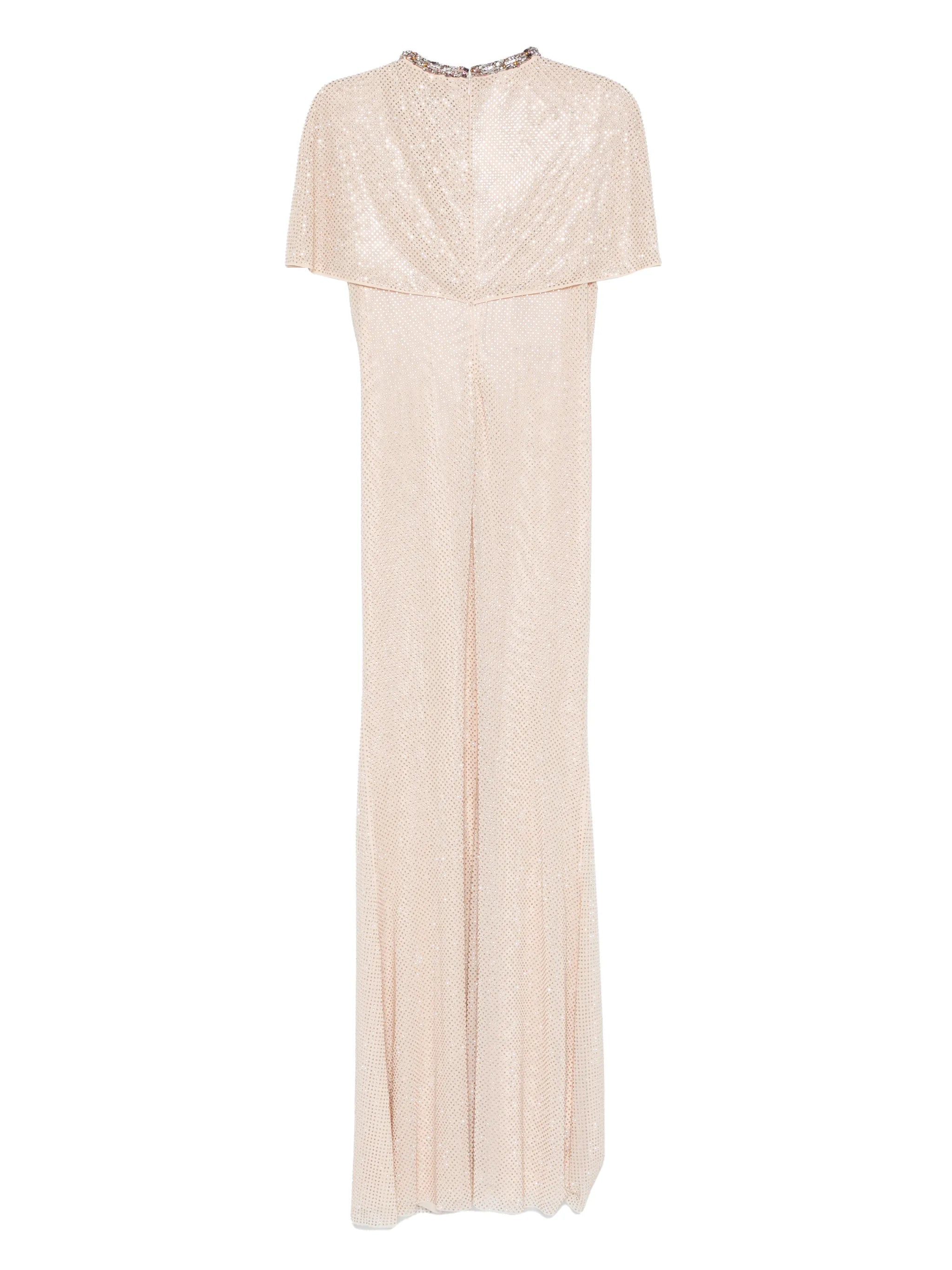 embellished draped maxi dress