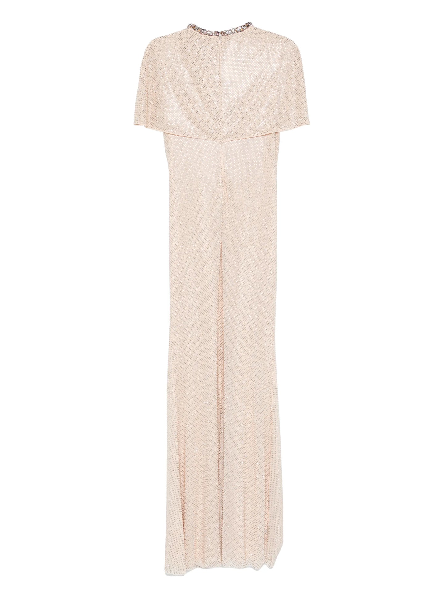 embellished draped maxi dress