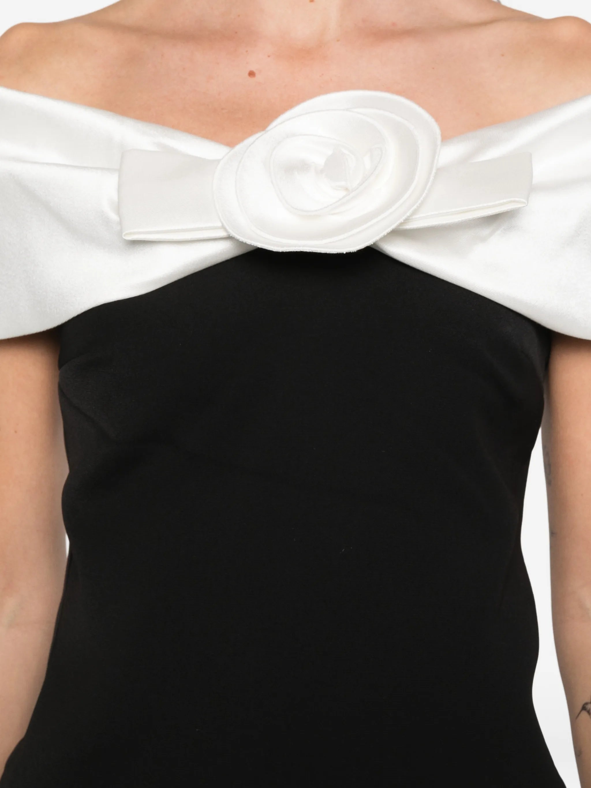 floral-appliqué mini dress