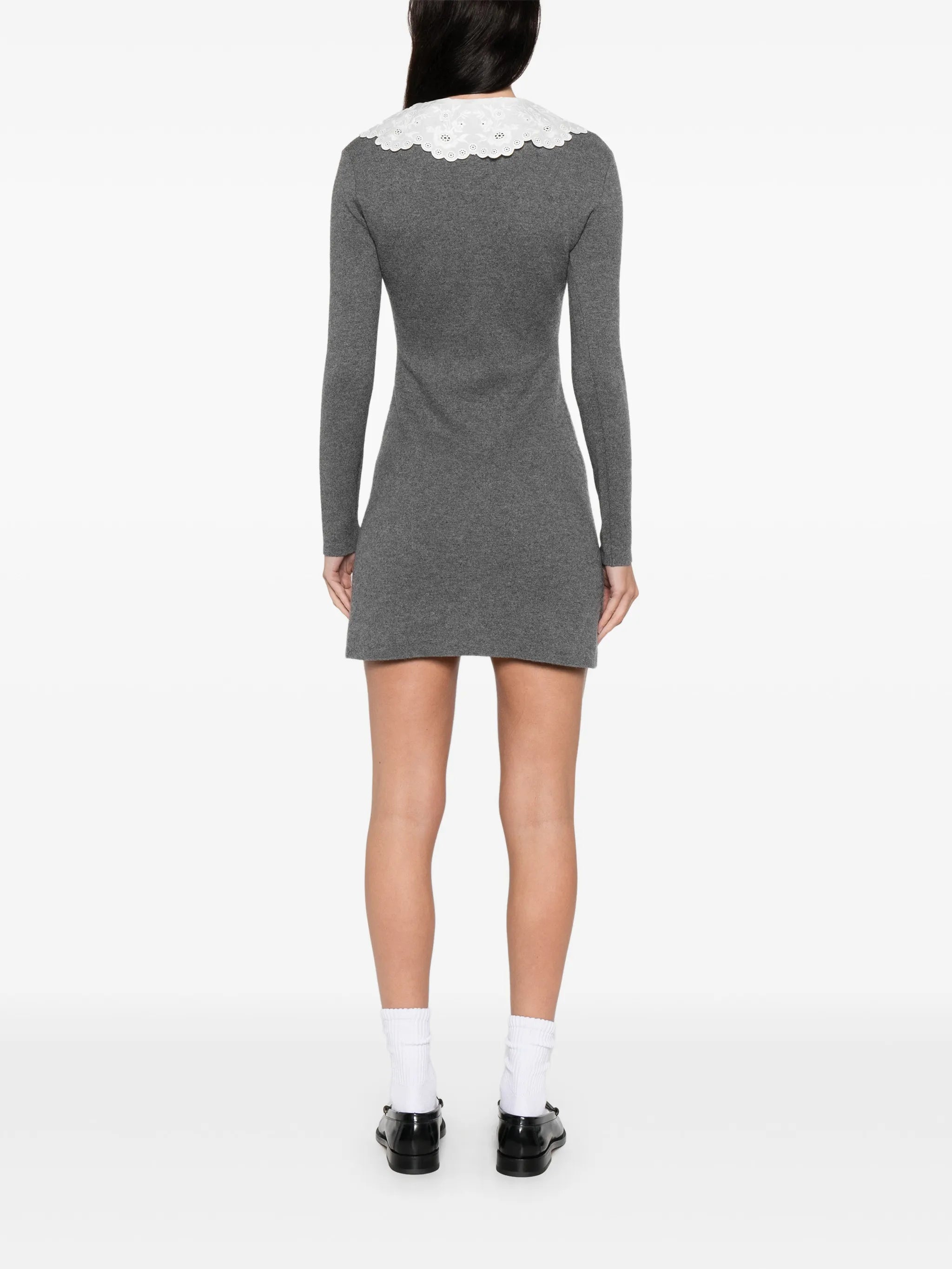 lace collar pocket mini dress