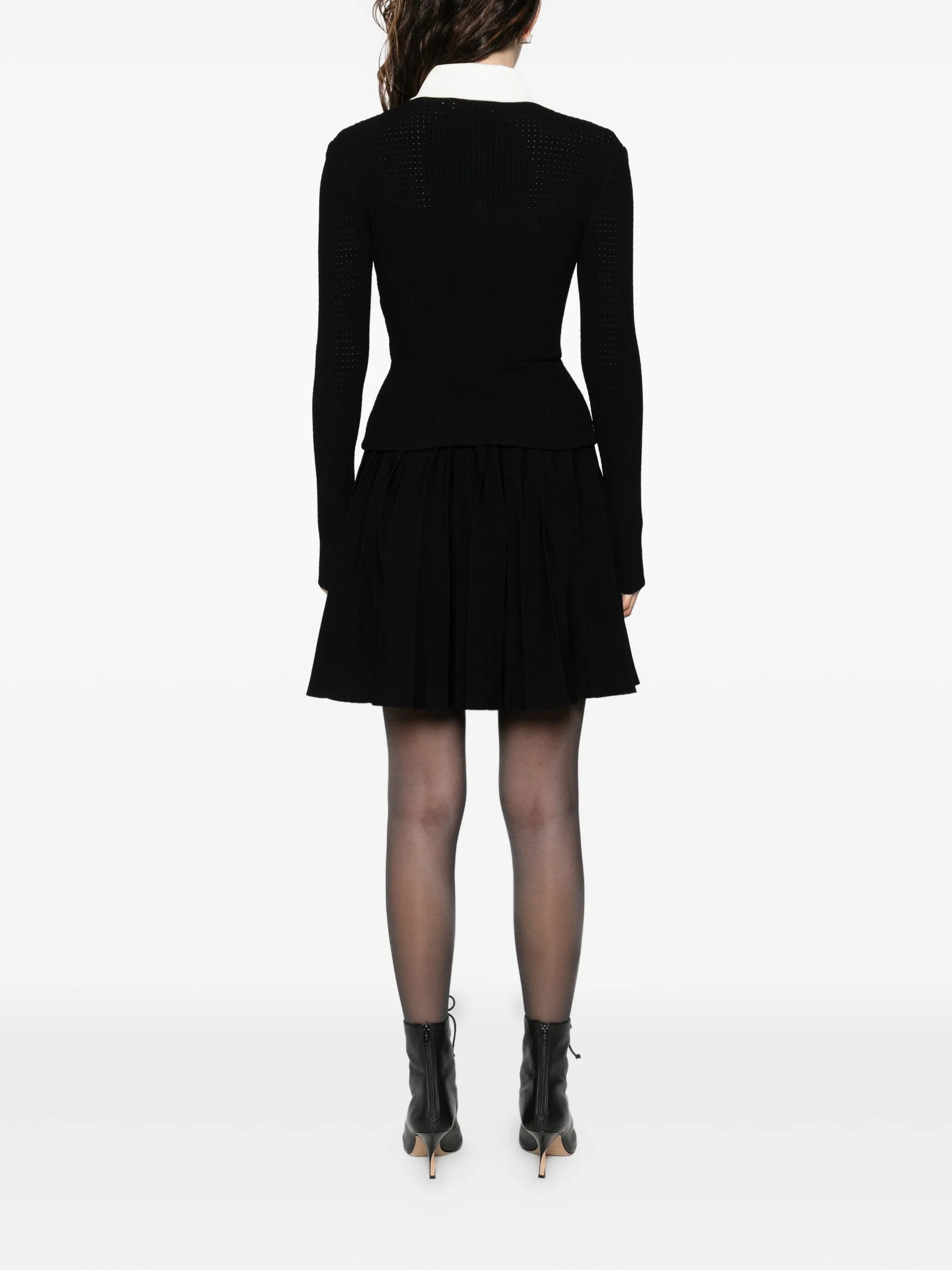 embellished collared mini dress