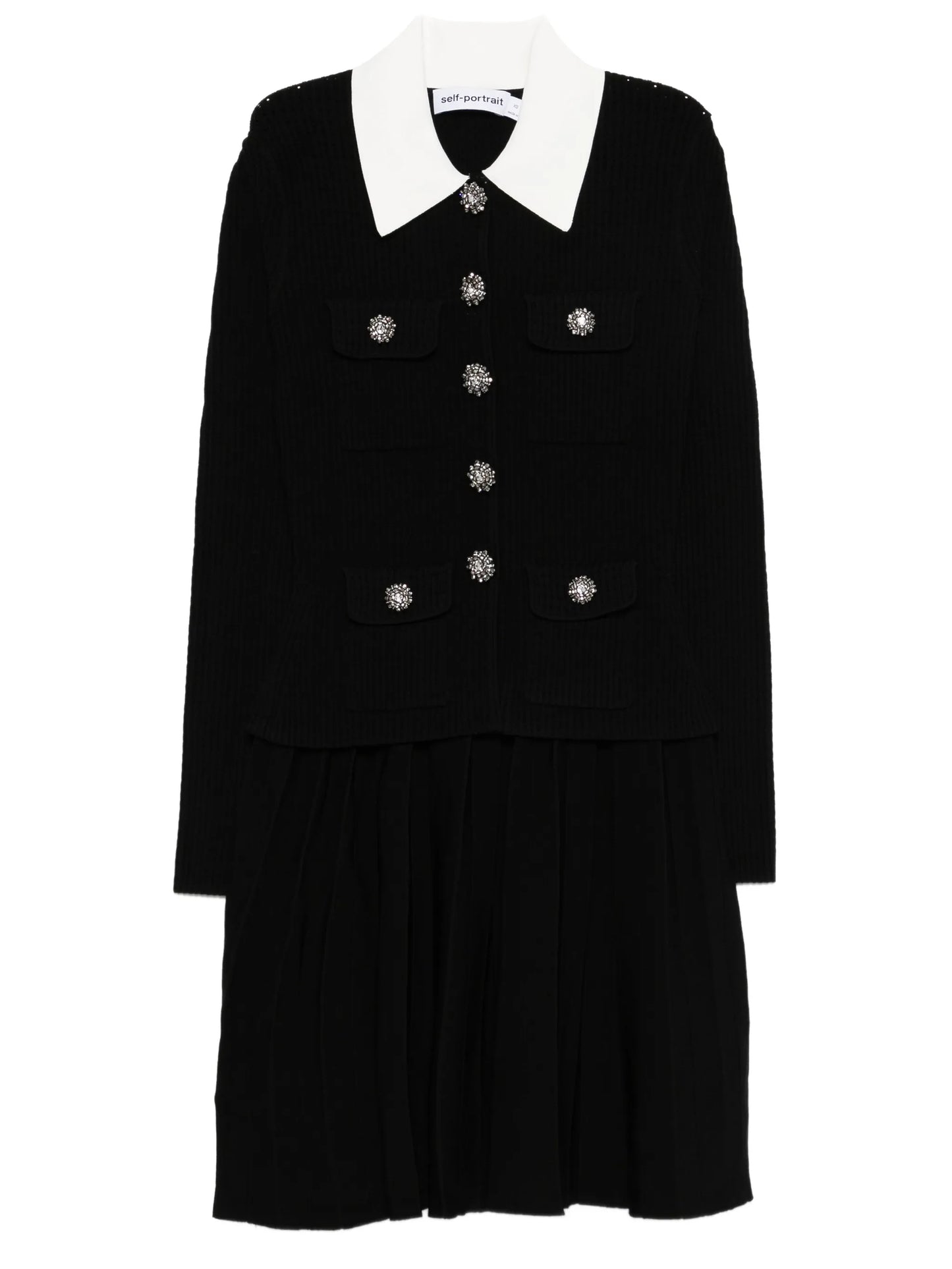 embellished collared mini dress