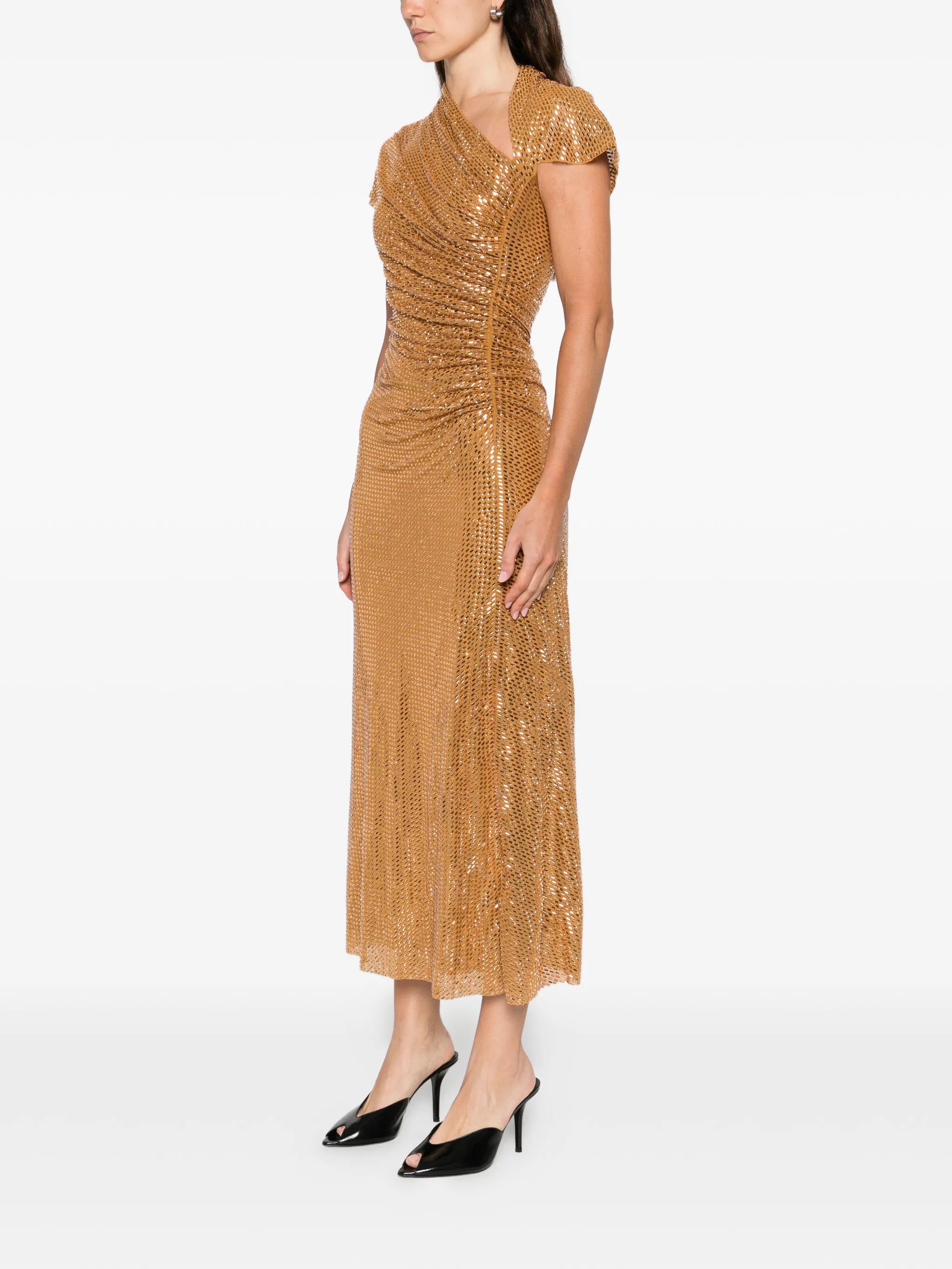 rhinestoned-embellished midi dress