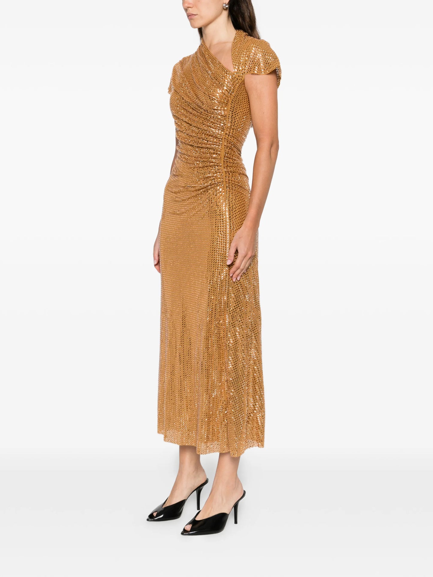 rhinestoned-embellished midi dress
