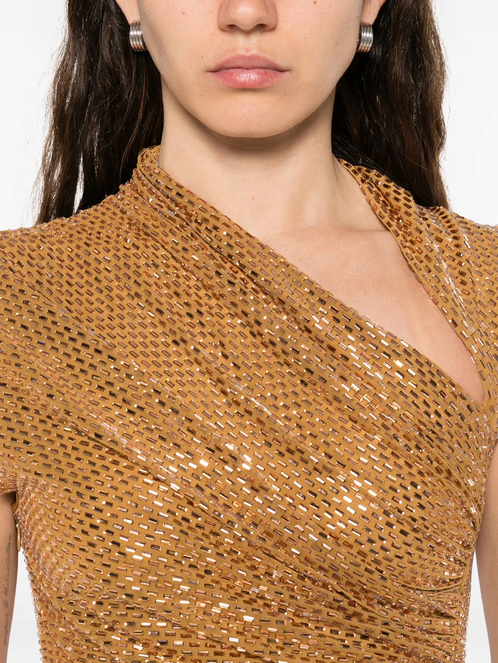 rhinestoned-embellished midi dress