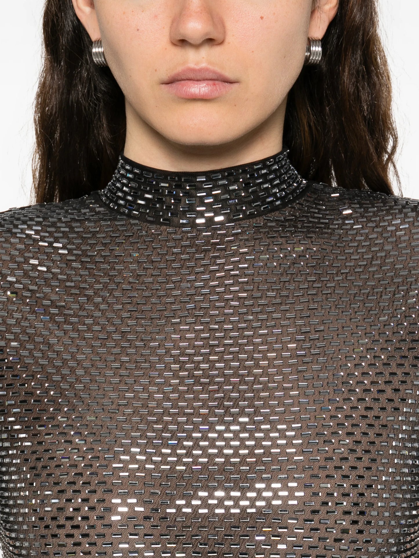 embellished short-sleeve midi dress