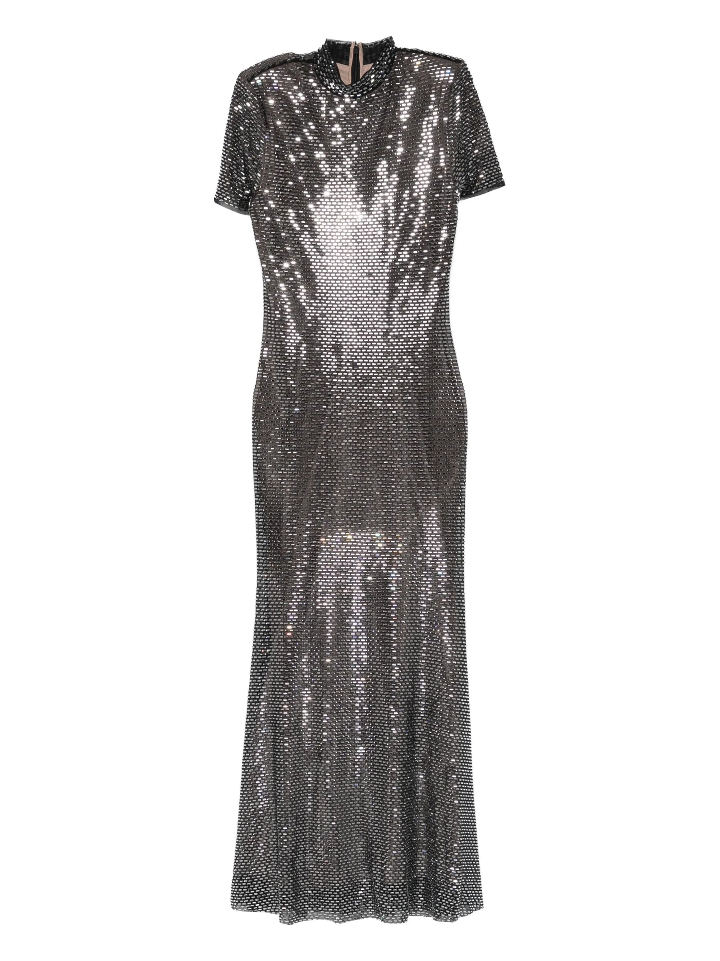 embellished short-sleeve midi dress