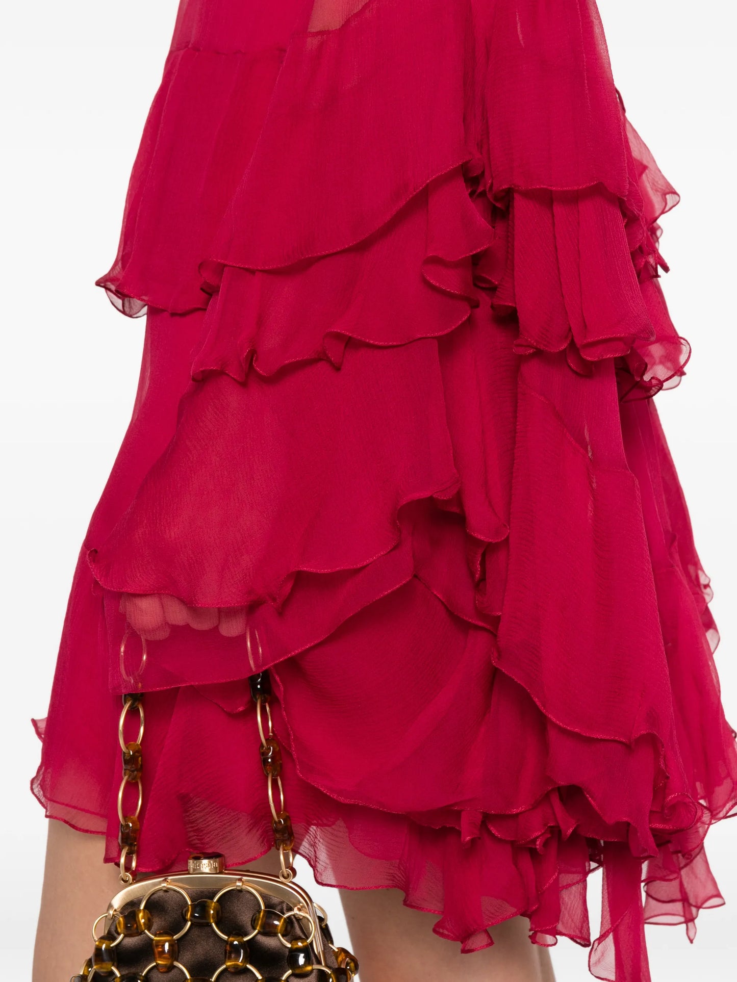 tiered-ruffles mini dress