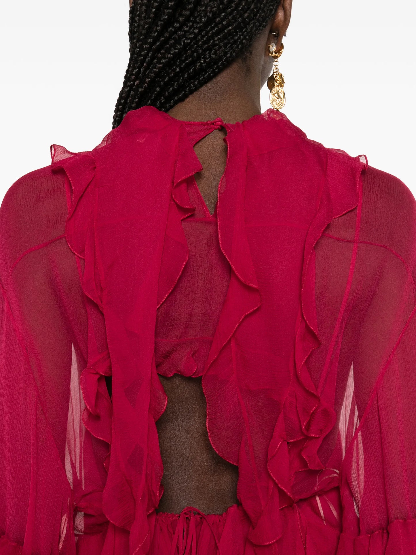 tiered-ruffles mini dress