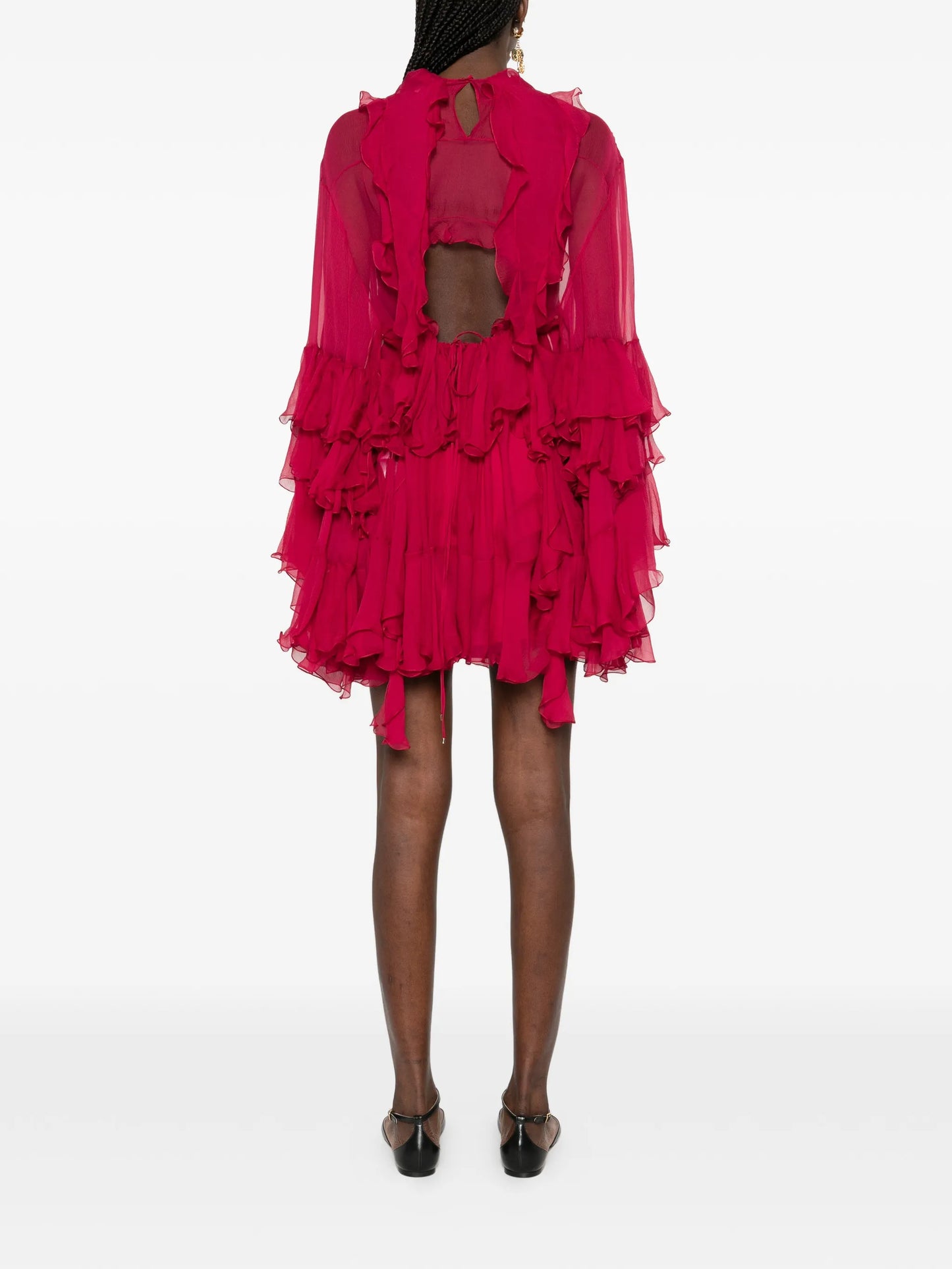 tiered-ruffles mini dress