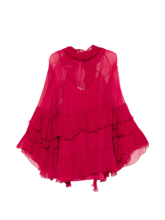 tiered-ruffles mini dress