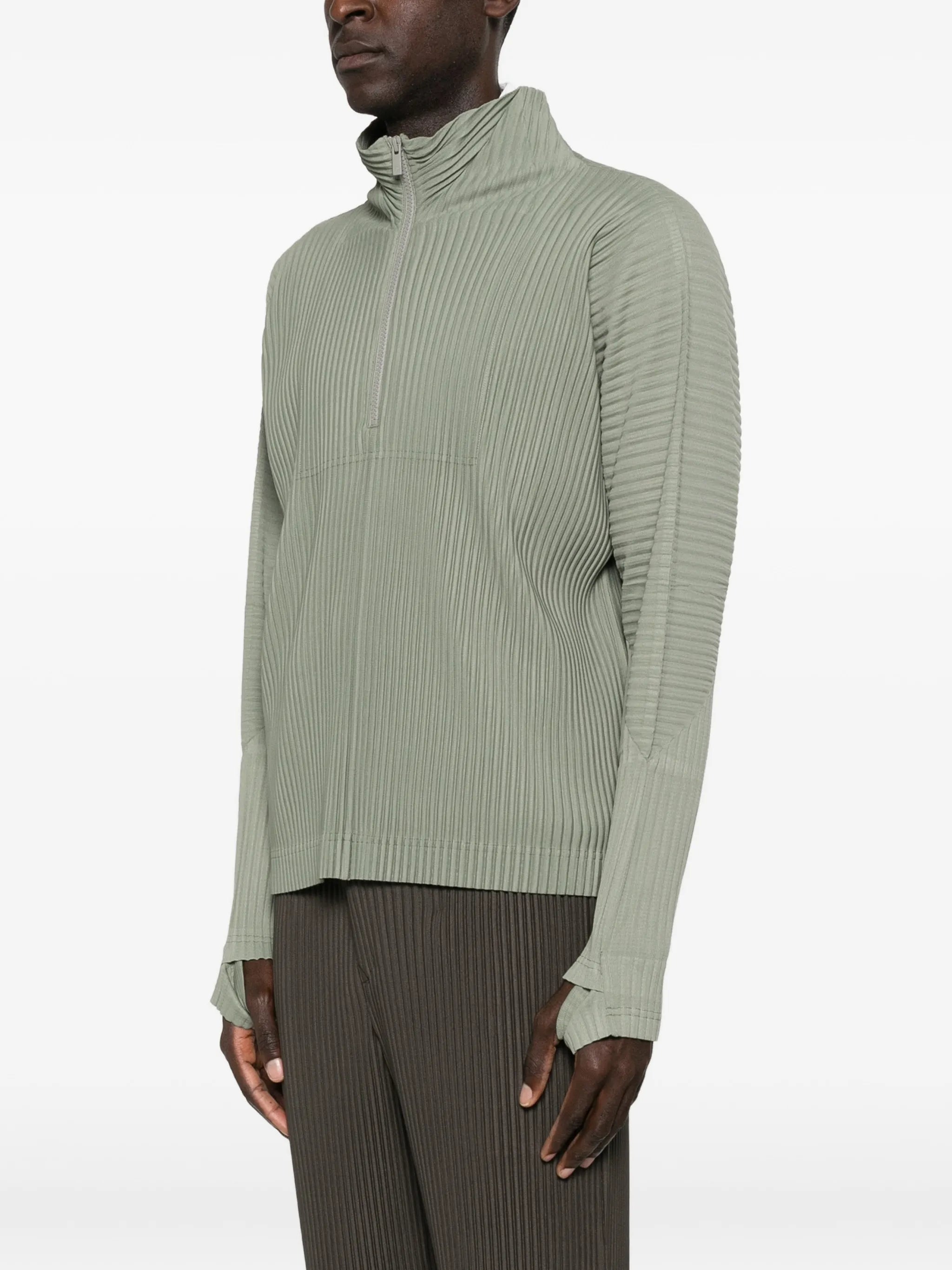 zip plissé top