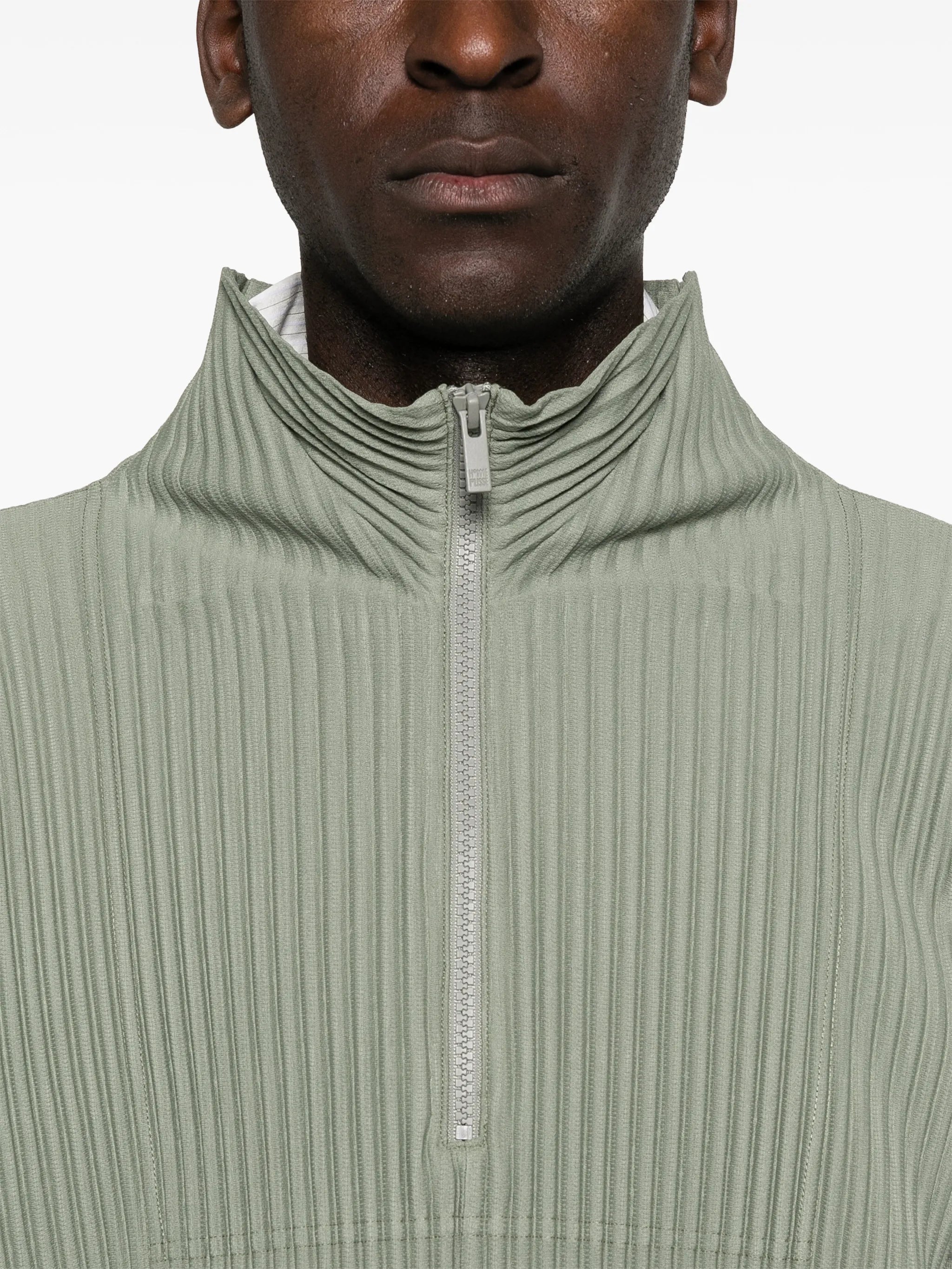 zip plissé top