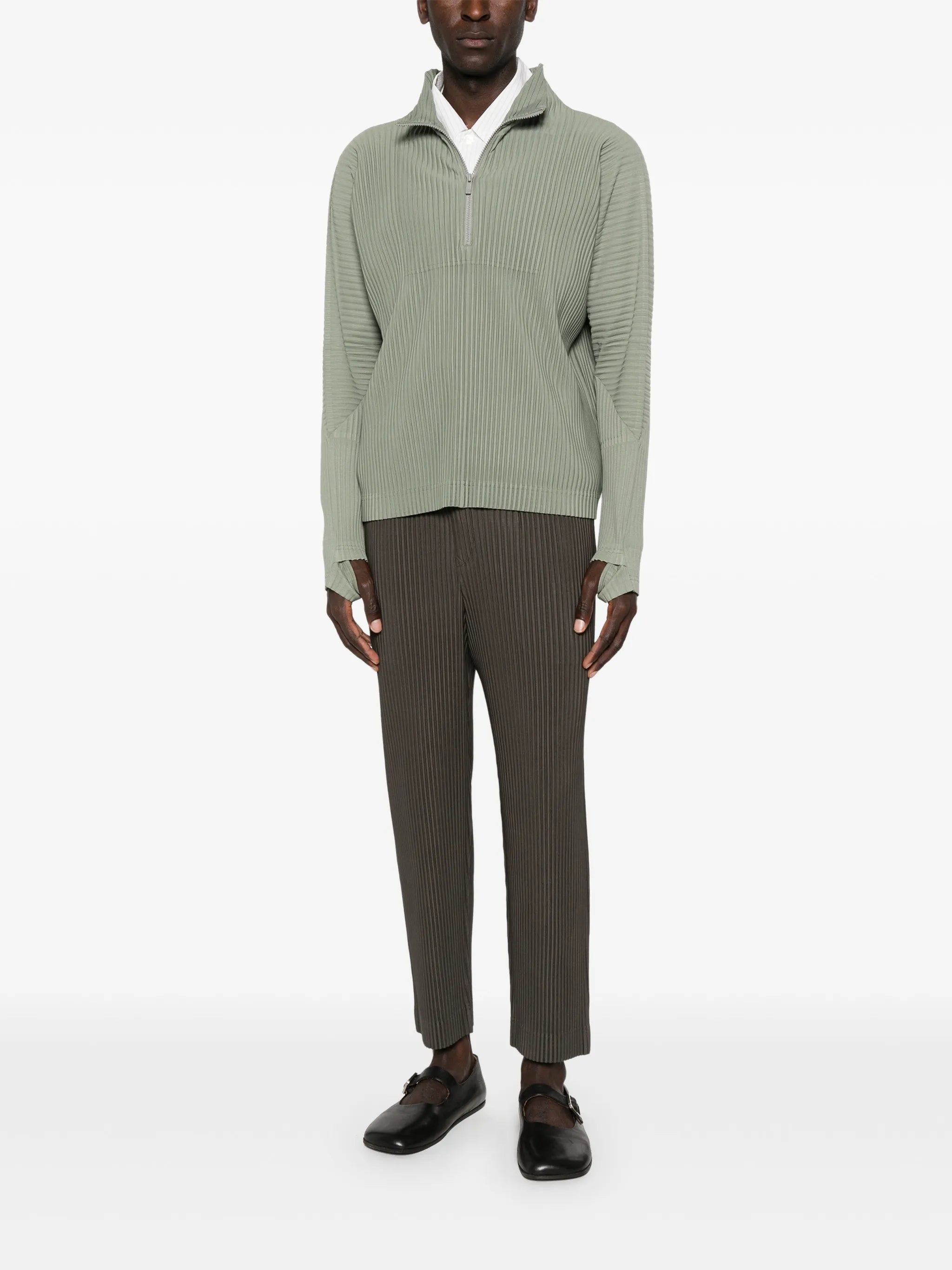 zip plissé top