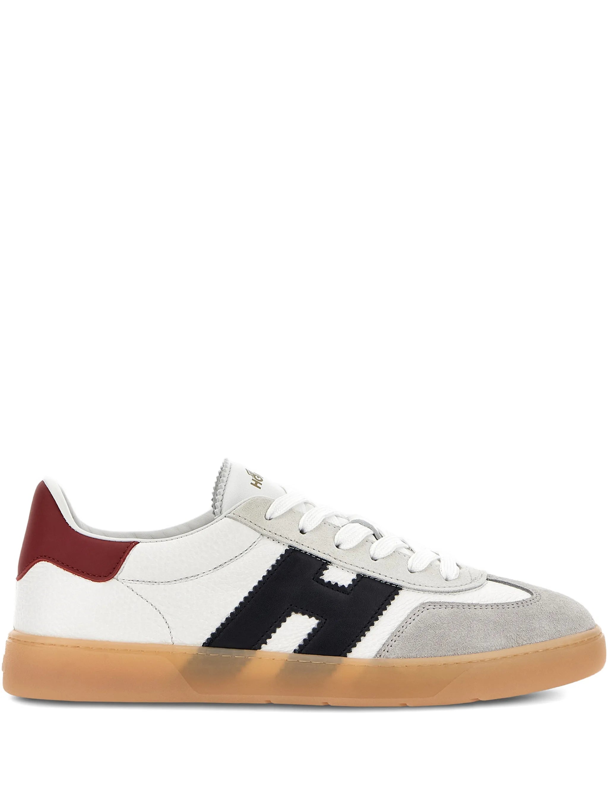 Cool logo-appliqué leather sneakers