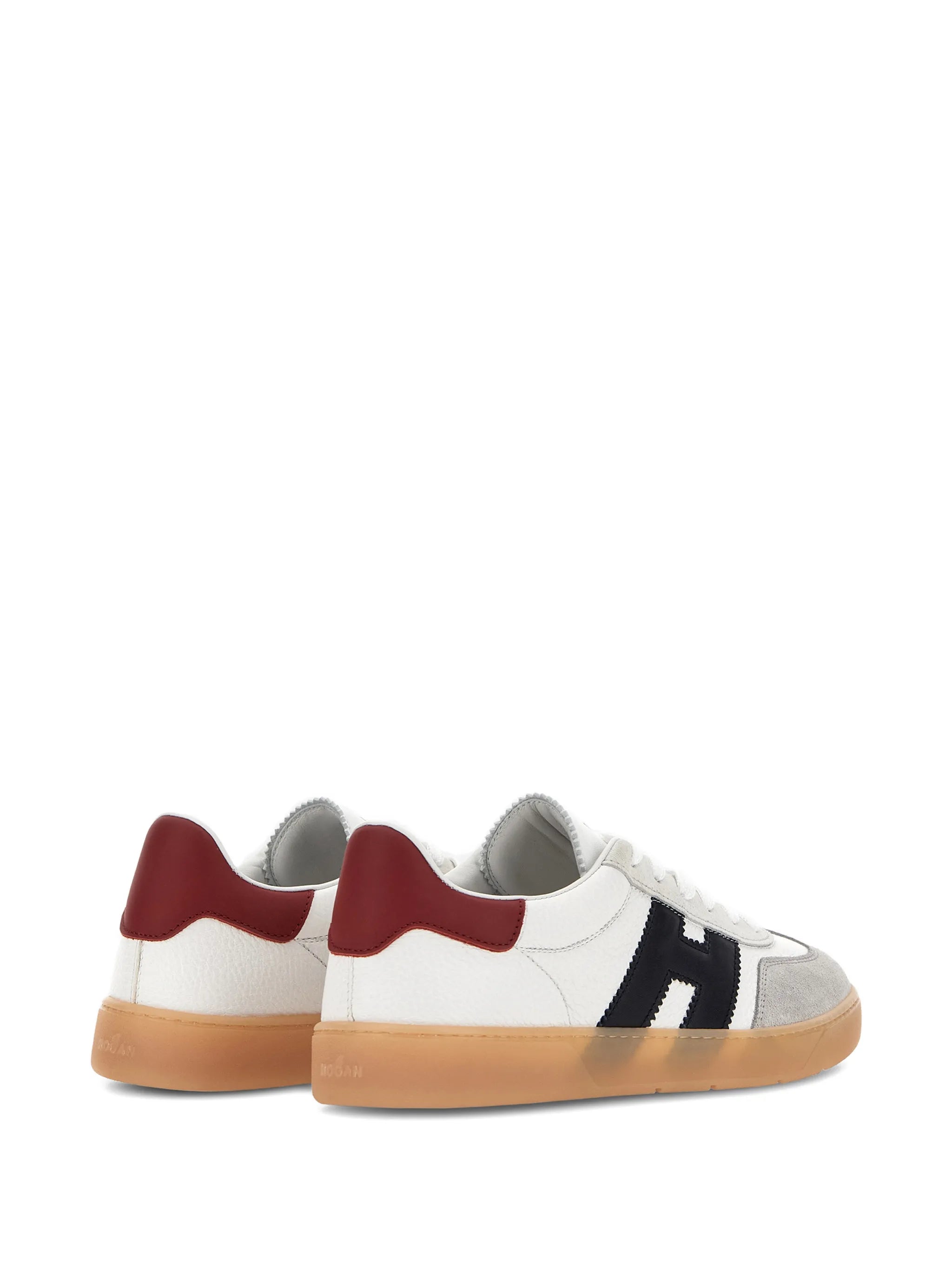 Cool logo-appliqué leather sneakers