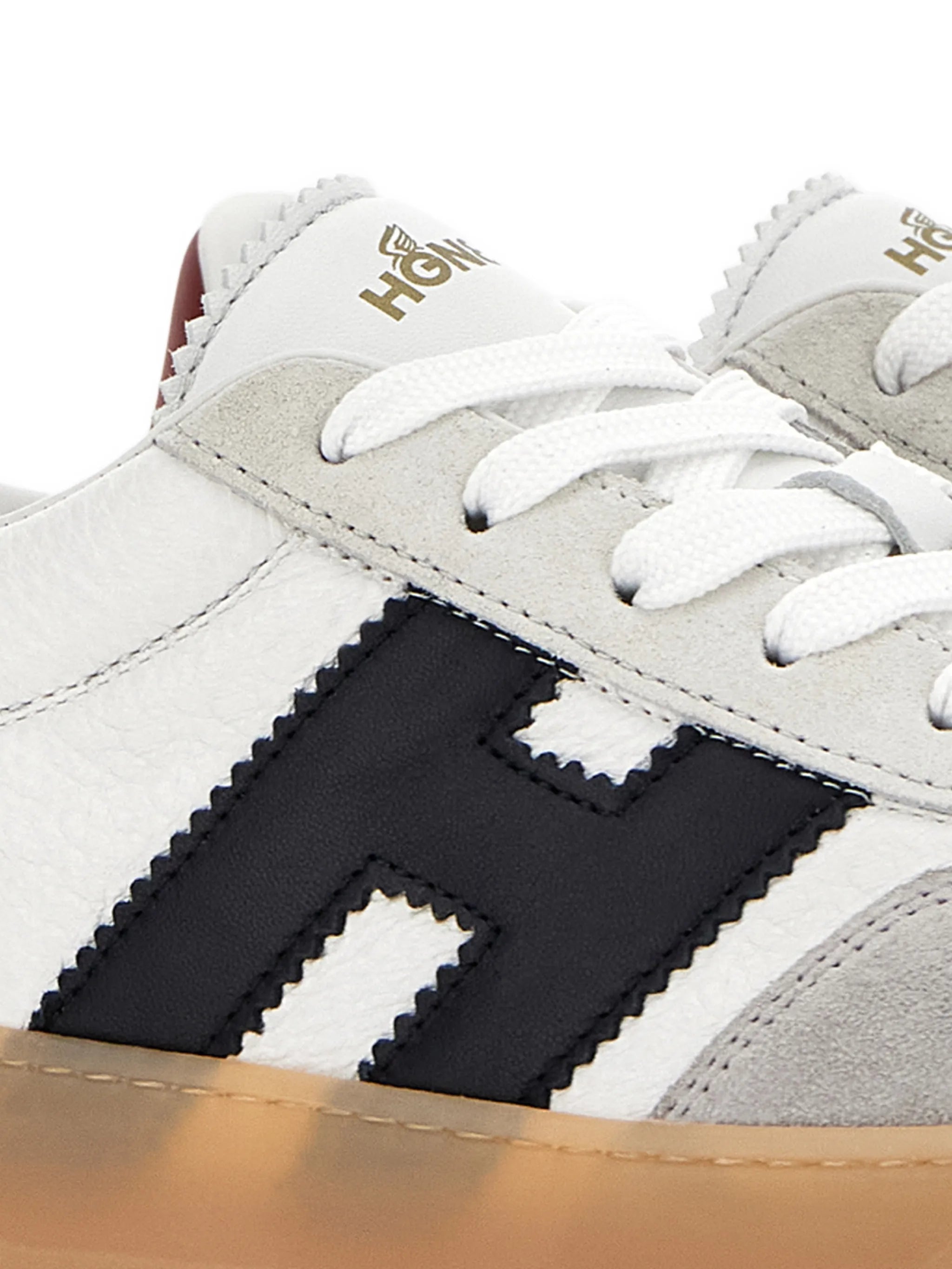 Cool logo-appliqué leather sneakers