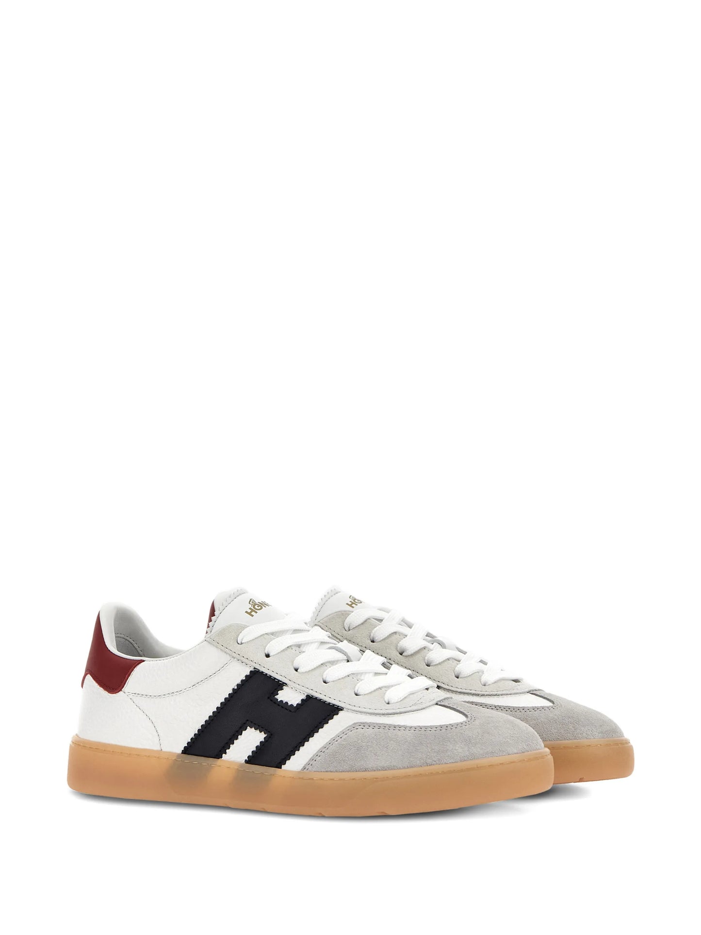 Cool logo-appliqué leather sneakers