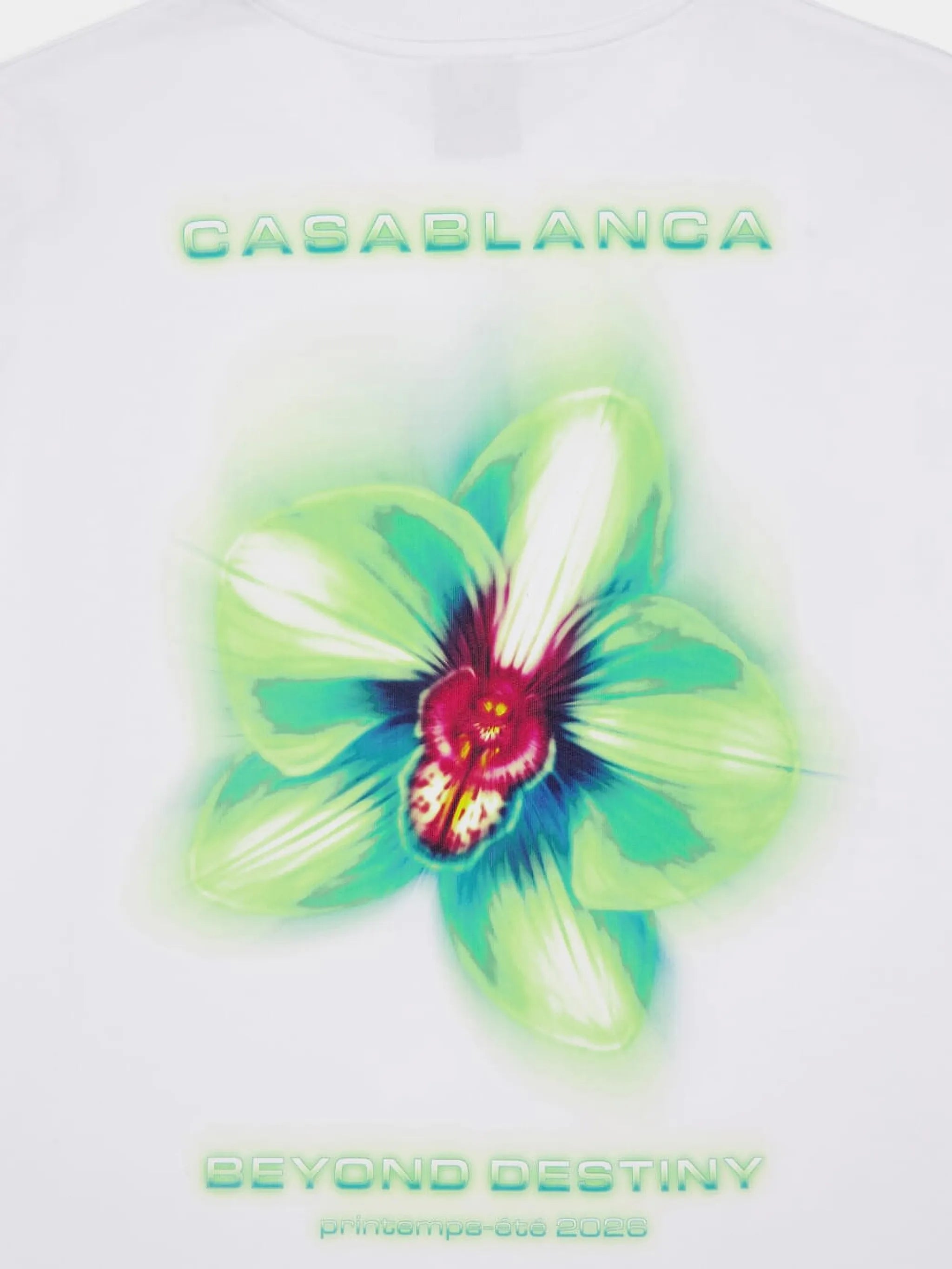 orchid-print long-sleeved T-shirt