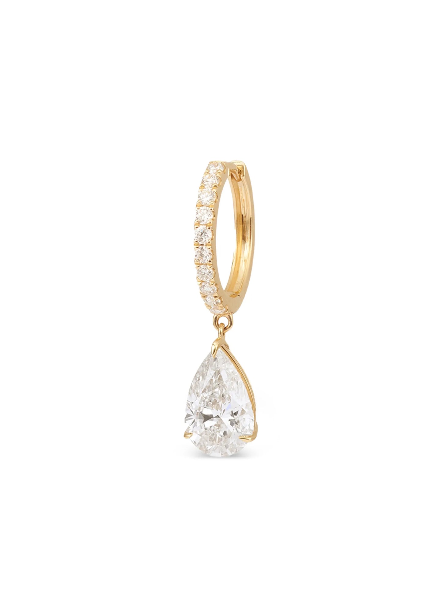 18CT yellow gold Iris diamond single hoop earring