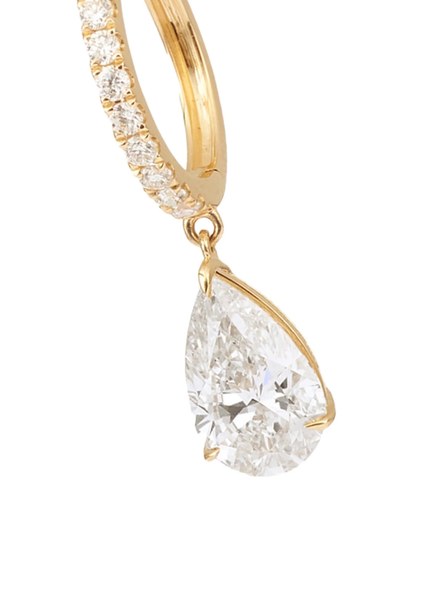 18CT yellow gold Iris diamond single hoop earring