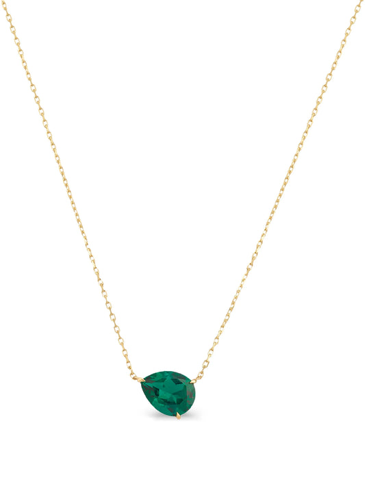 9K yellow gold Iris emerald necklace